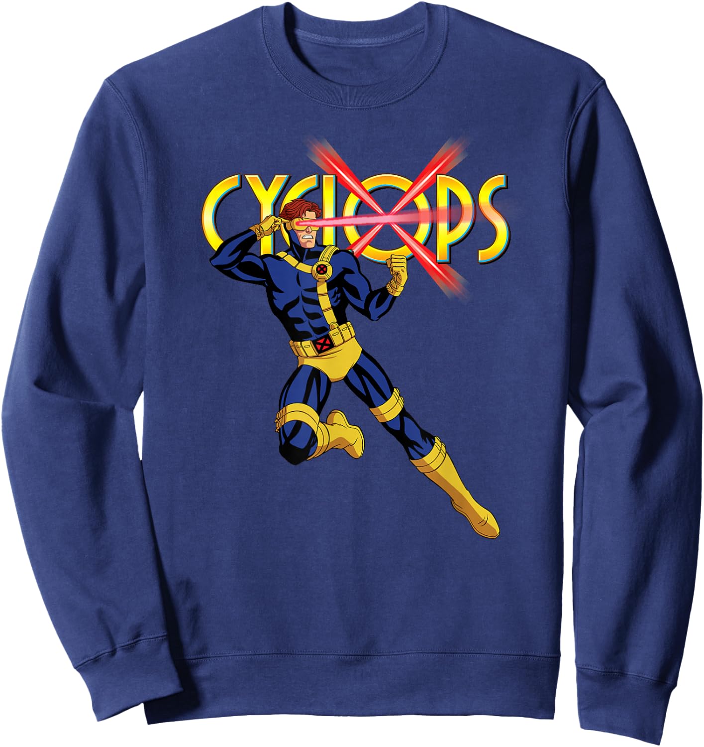 Marvel X-Men '97 Animated Series Cyclops and Logo 2-Sided Sweatshirt - Sweatshirt | Navy