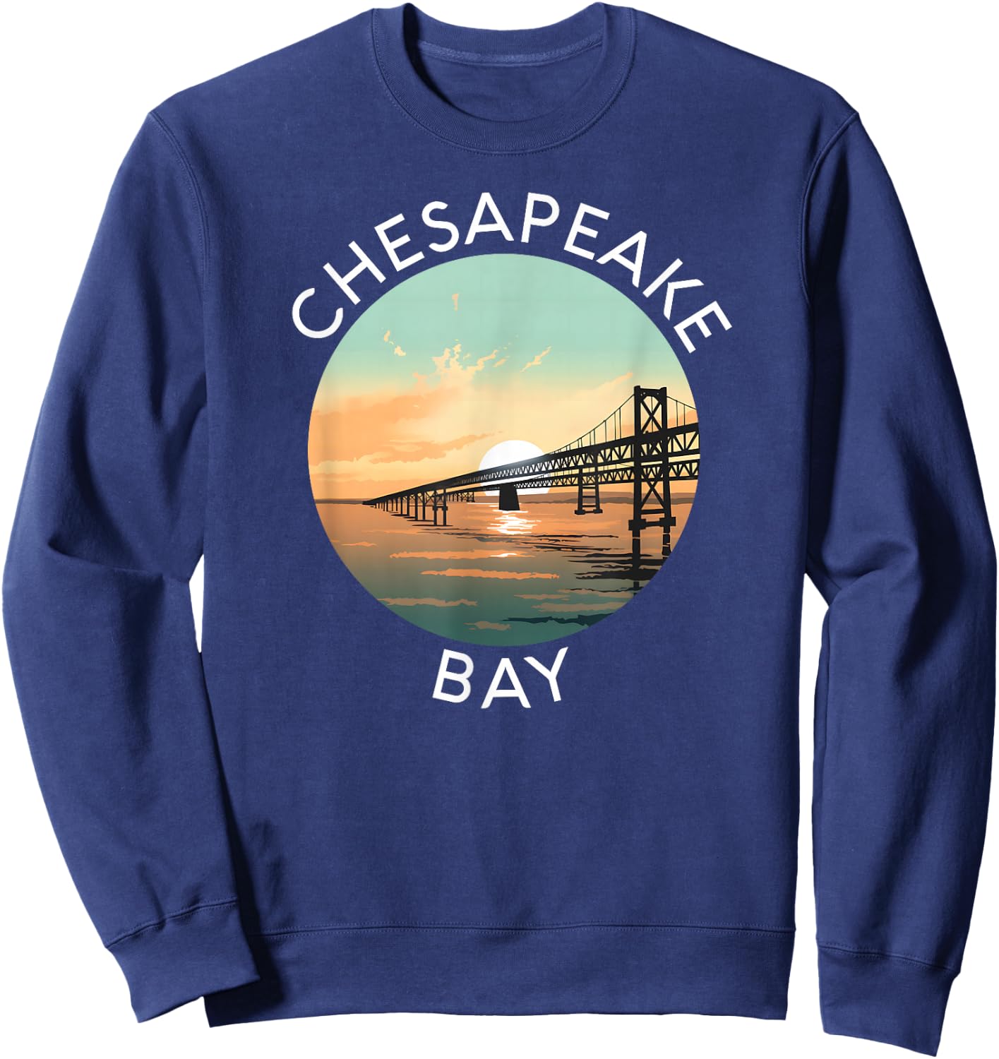 Chesapeake Bay Bridge Maryland Annapolis Kent Island Crab Sweatshirt - Sweatshirt | Navy