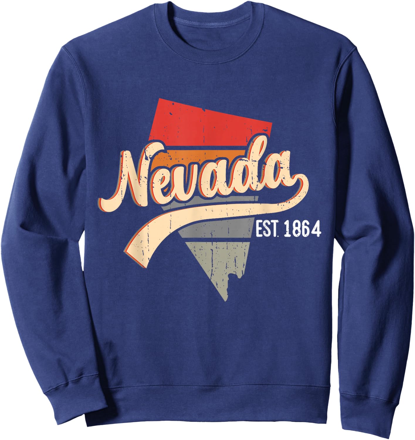 Nevada Home State NV Sunburst Vintage Retro Design Sweatshirt - Sweatshirt | Navy