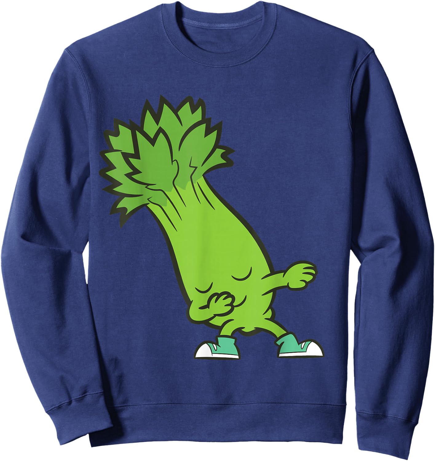 Dabbing Celery Kawaii Celery Sweatshirt - Sweatshirt | Navy
