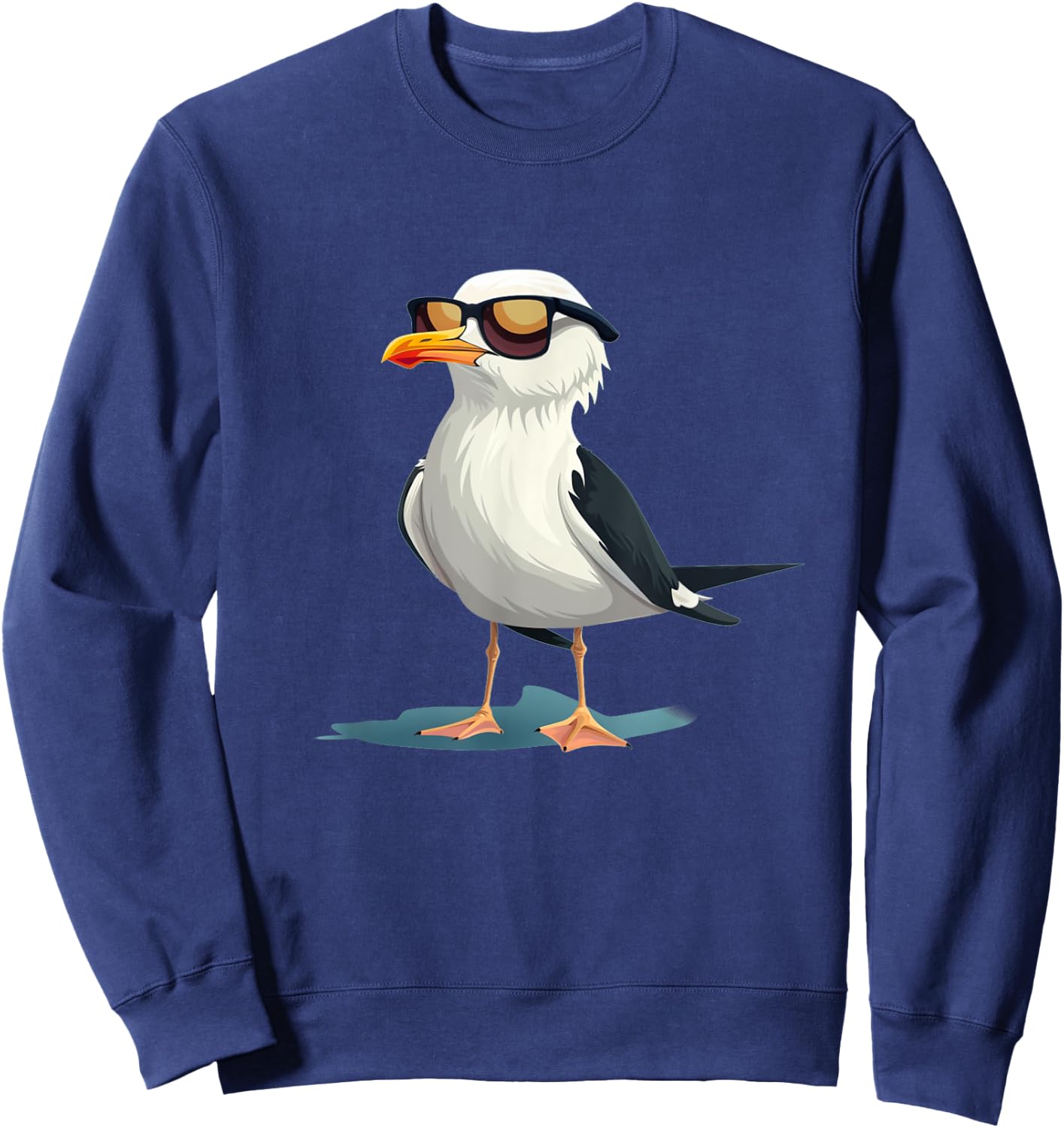 Seagull with Sunglasses Costume for Summer and Seabirds Men Women Kids Sweatshirt - Sweatshirt | Navy
