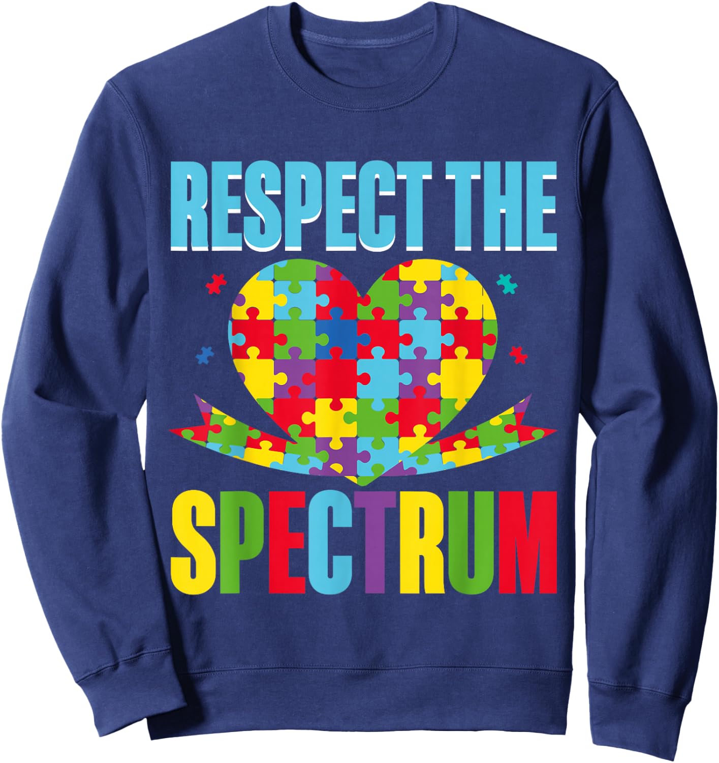 Respect the Spectrum Autism Sweatshirt - Sweatshirt | Navy
