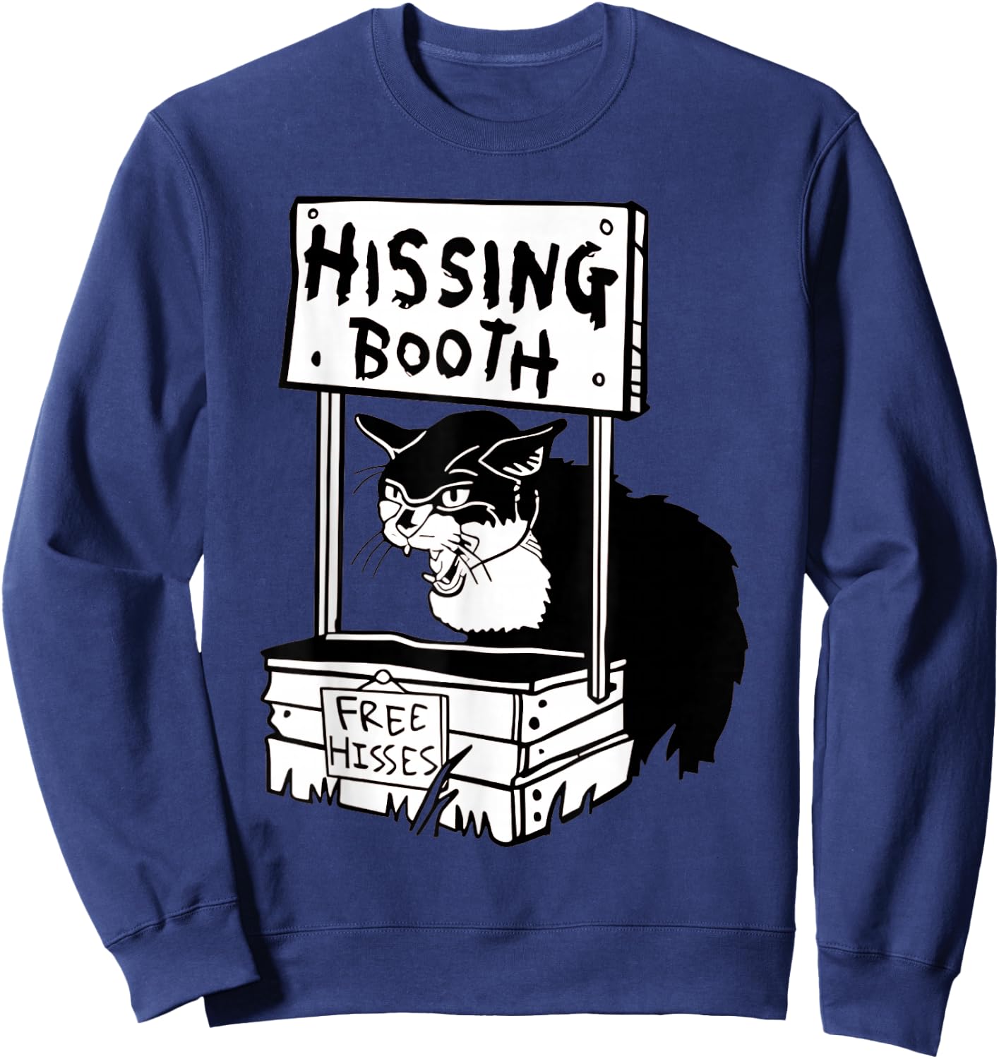 Hissing Booth cat Sweatshirt - Sweatshirt | Navy
