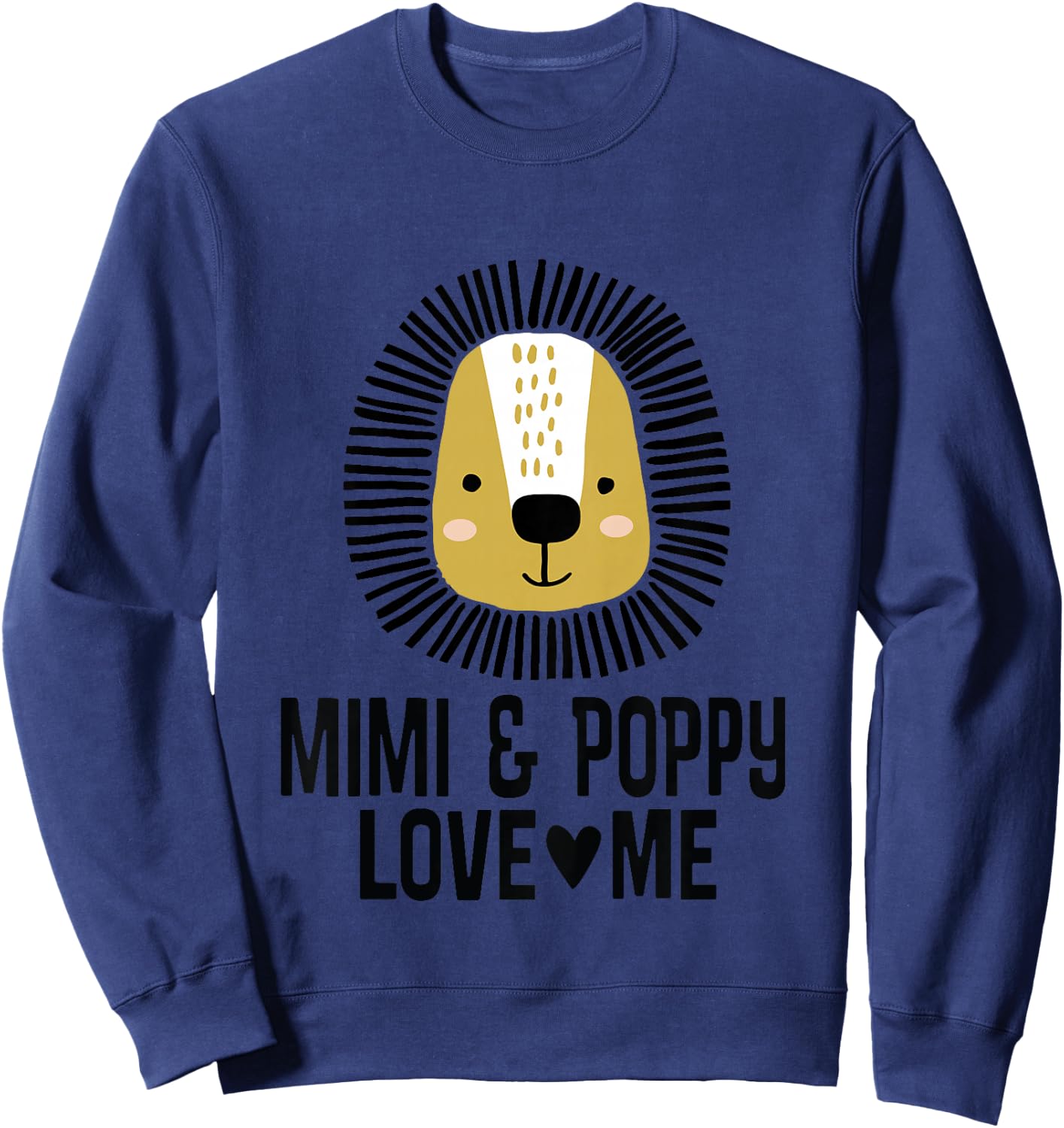 Mimi And Poppy Love Me Grandkids Lion Sweatshirt - Sweatshirt | Navy