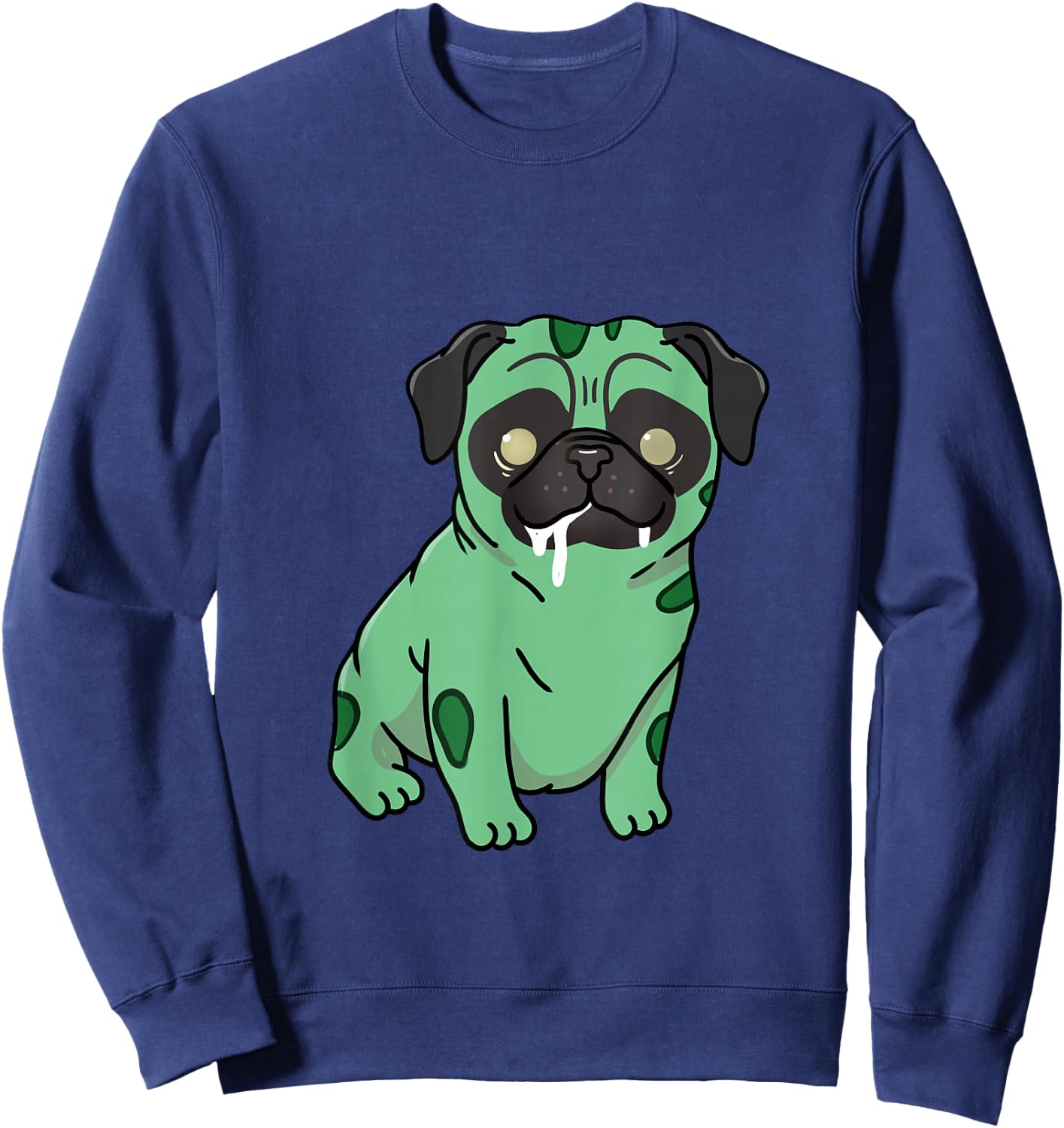 Zombie Pug Halloween Sweatshirt - Sweatshirt | Navy