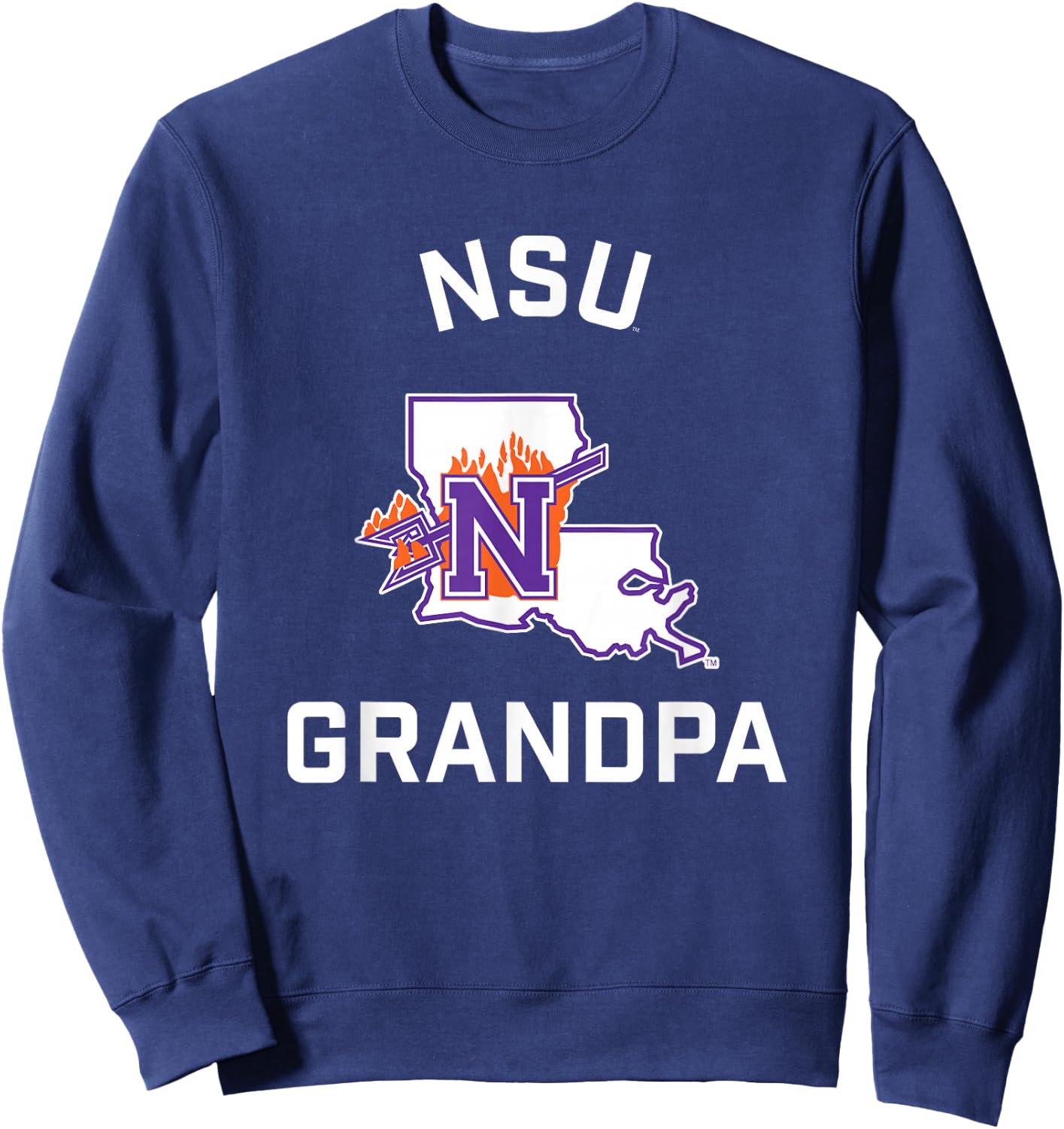 Northwestern State University NSU Demons Arched Grandpa Sweatshirt - Sweatshirt | Navy