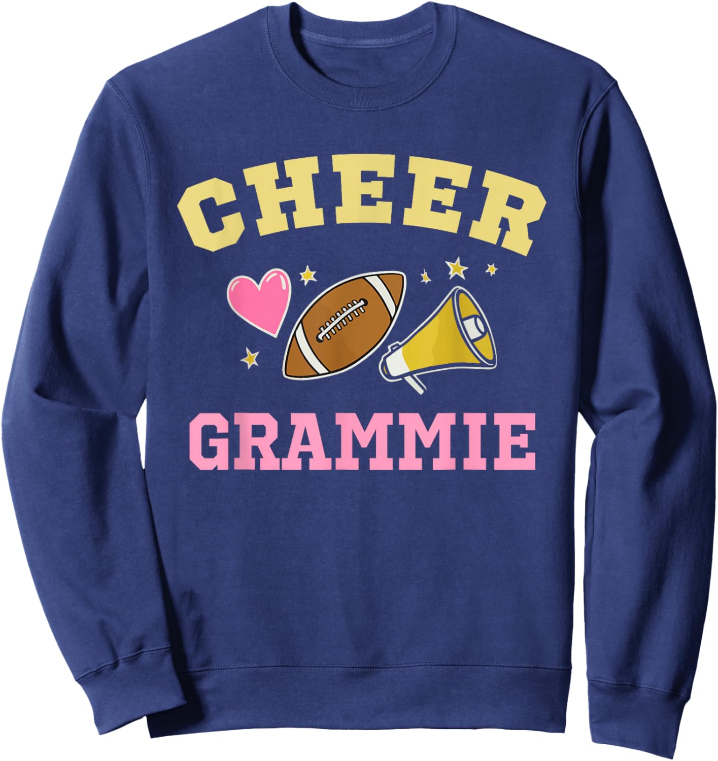 Cheer Grammie Heart Fan Cheerleader Cheerleading Football Sweatshirt - Sweatshirt | Navy