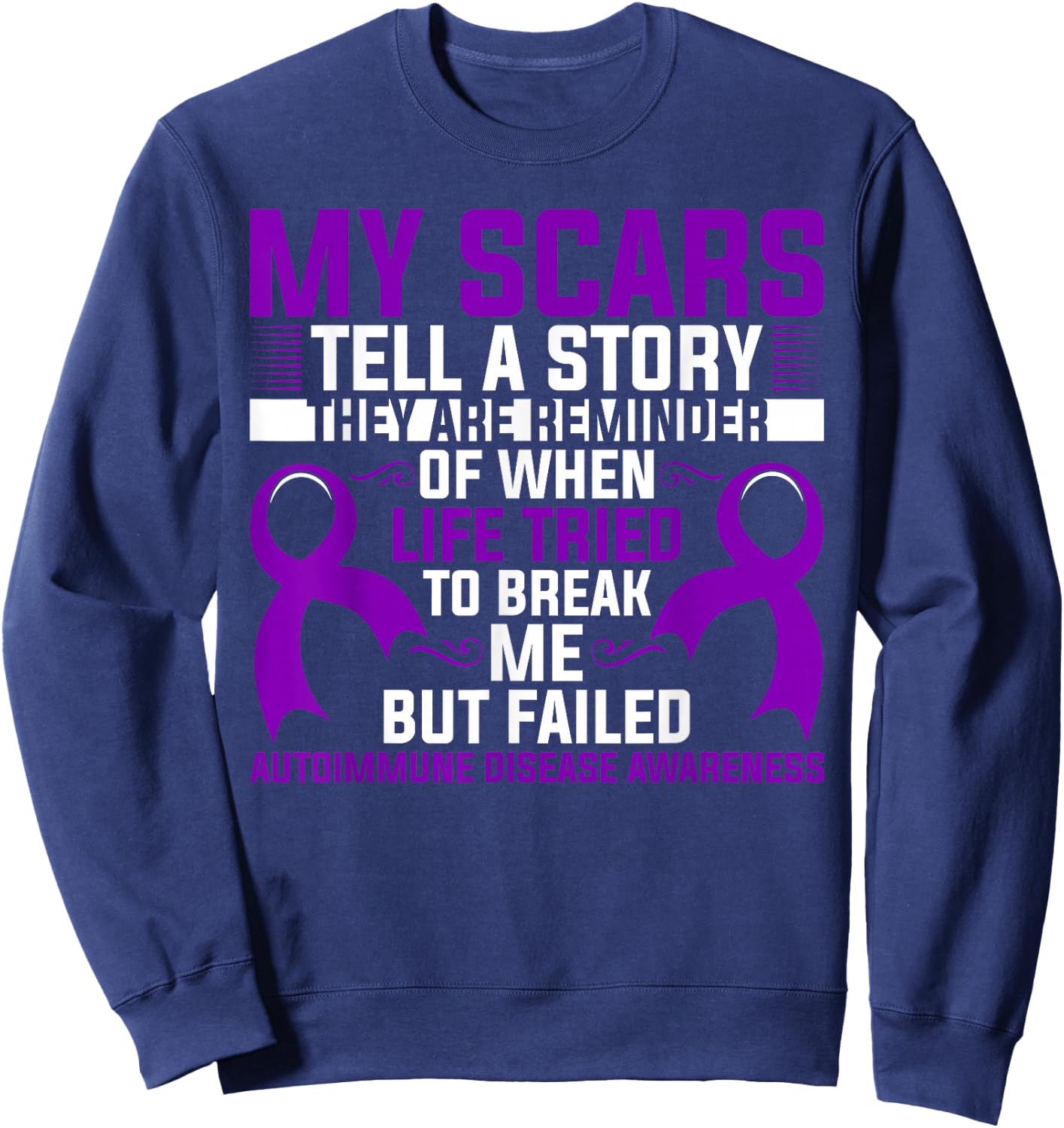 Autoimmune Disease Awareness Autoimmune Disease Survivor Sweatshirt - Sweatshirt | Navy