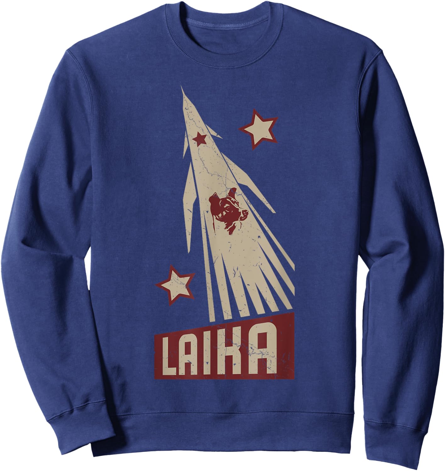 Laika Dog Sputnik Space Dog Space Travel USSR Men Women Sweatshirt - Sweatshirt | Navy