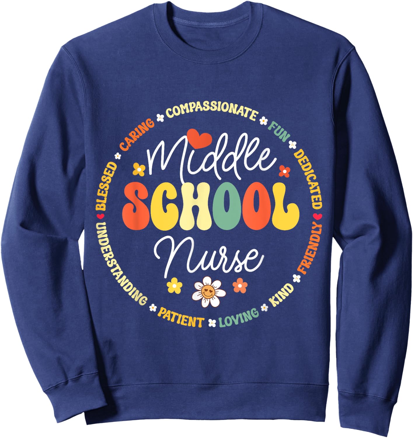 Middle School Nurse Back To School For Teacher Women Kids Sweatshirt - Sweatshirt | Navy