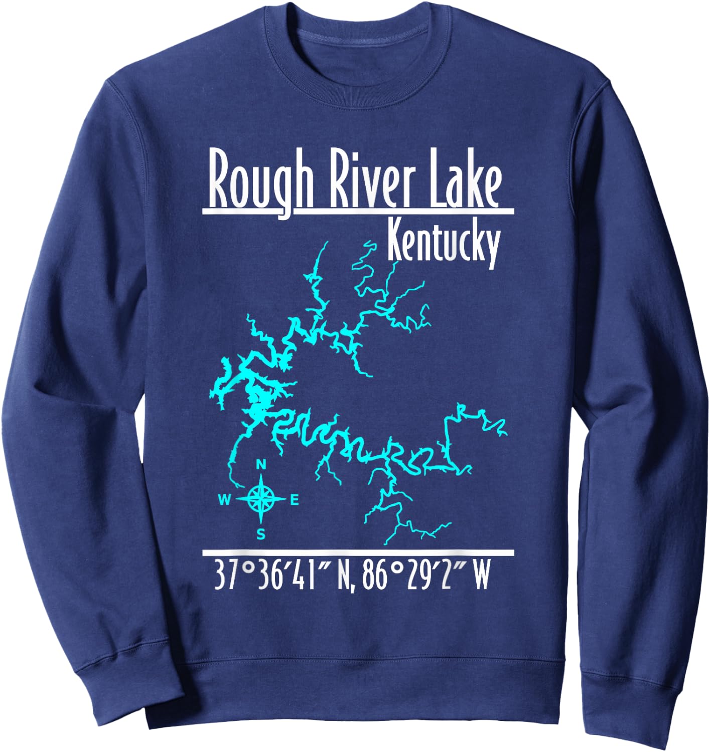Modern Rough River Lake, Kentucky Sweatshirt - Sweatshirt | Navy