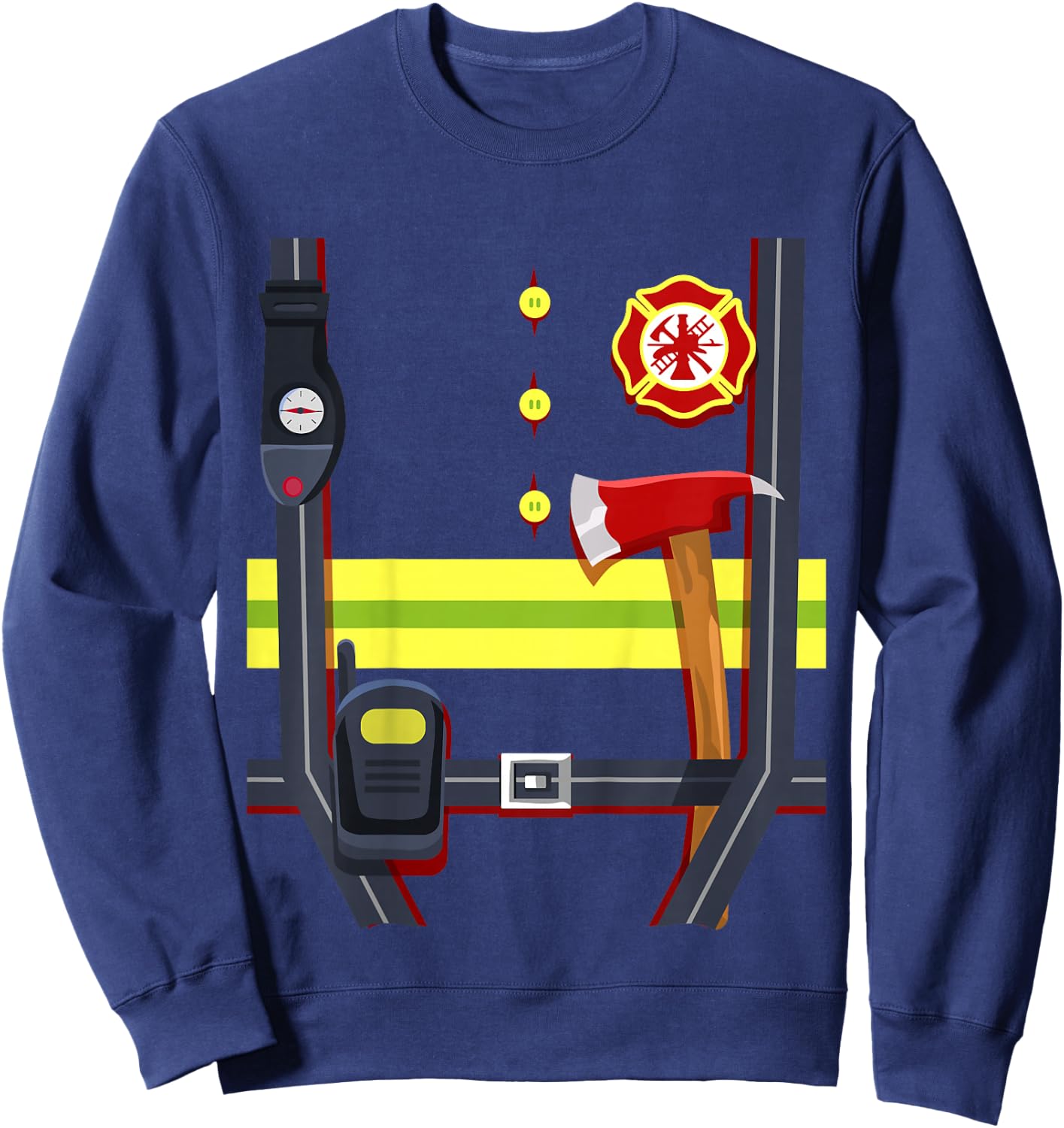 Kids Firefighter Halloween Costume Boys Girls Kids Fire Chief Sweatshirt - Sweatshirt | Navy