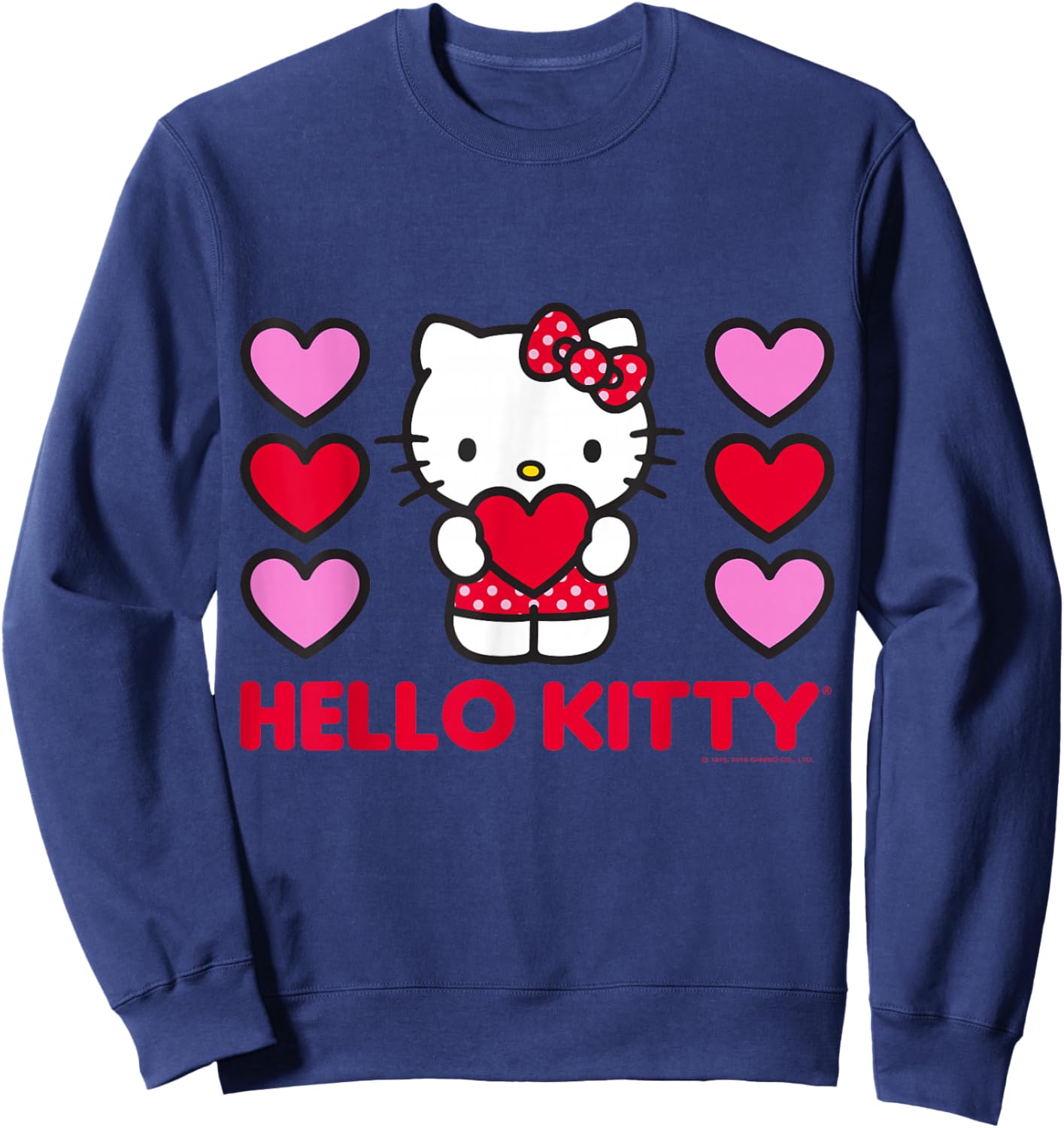 Hello Kitty Valentine Hearts Shirt Sweatshirt - Sweatshirt | Navy