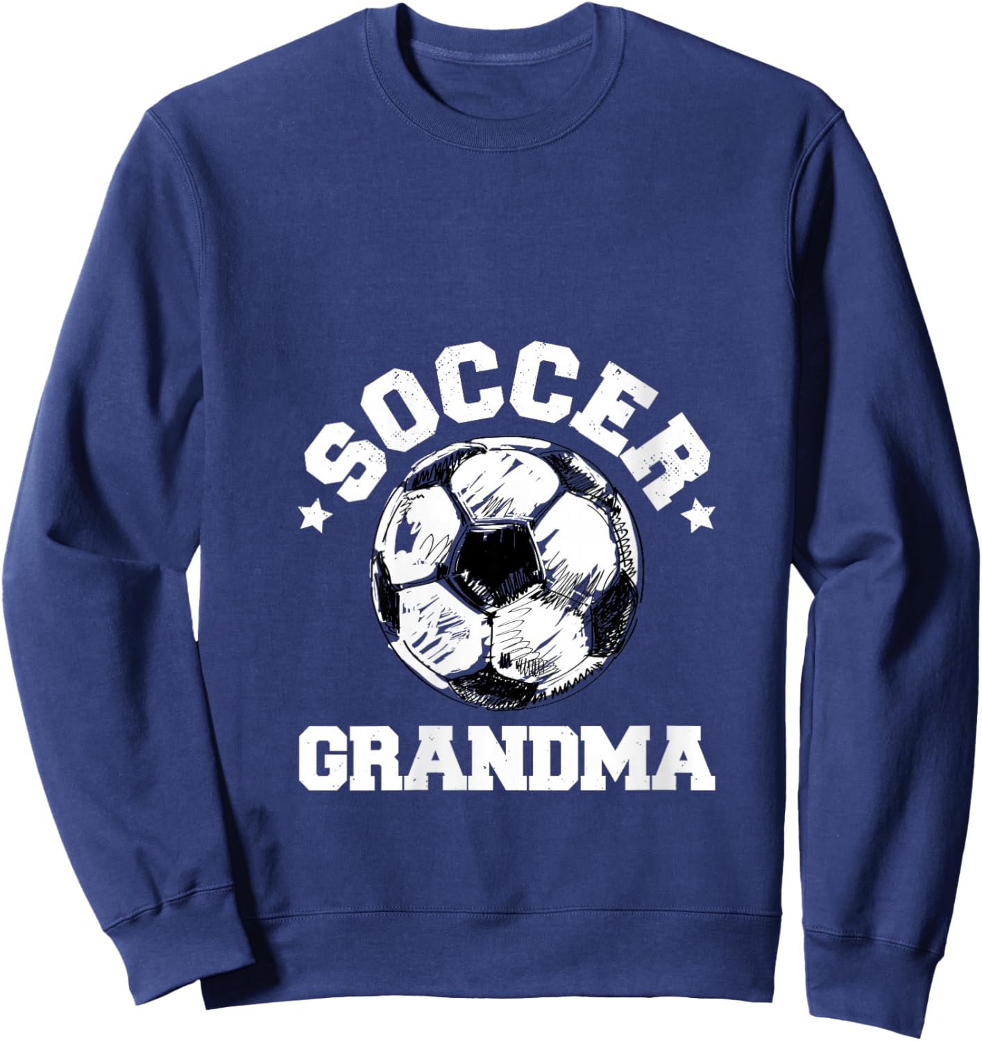 Soccer Grandma Soccer Ball Distressed Funny Soccer Grandma V-Neck Sweatshirt - Sweatshirt | Navy