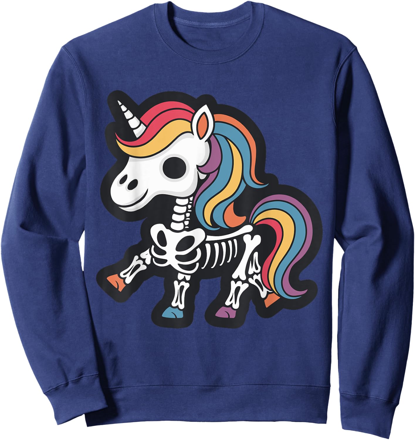 Funny Skeleton Unicorn Lovers Spooky Halloween Costume Girls Sweatshirt - Sweatshirt | Navy