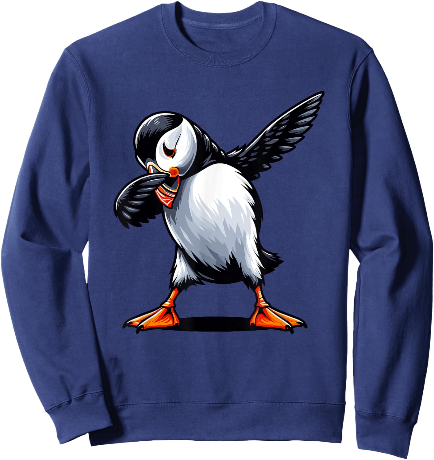 Puffin | Kids Puffin Bird & Cute Dabbing Puffin Sweatshirt - Sweatshirt | Navy