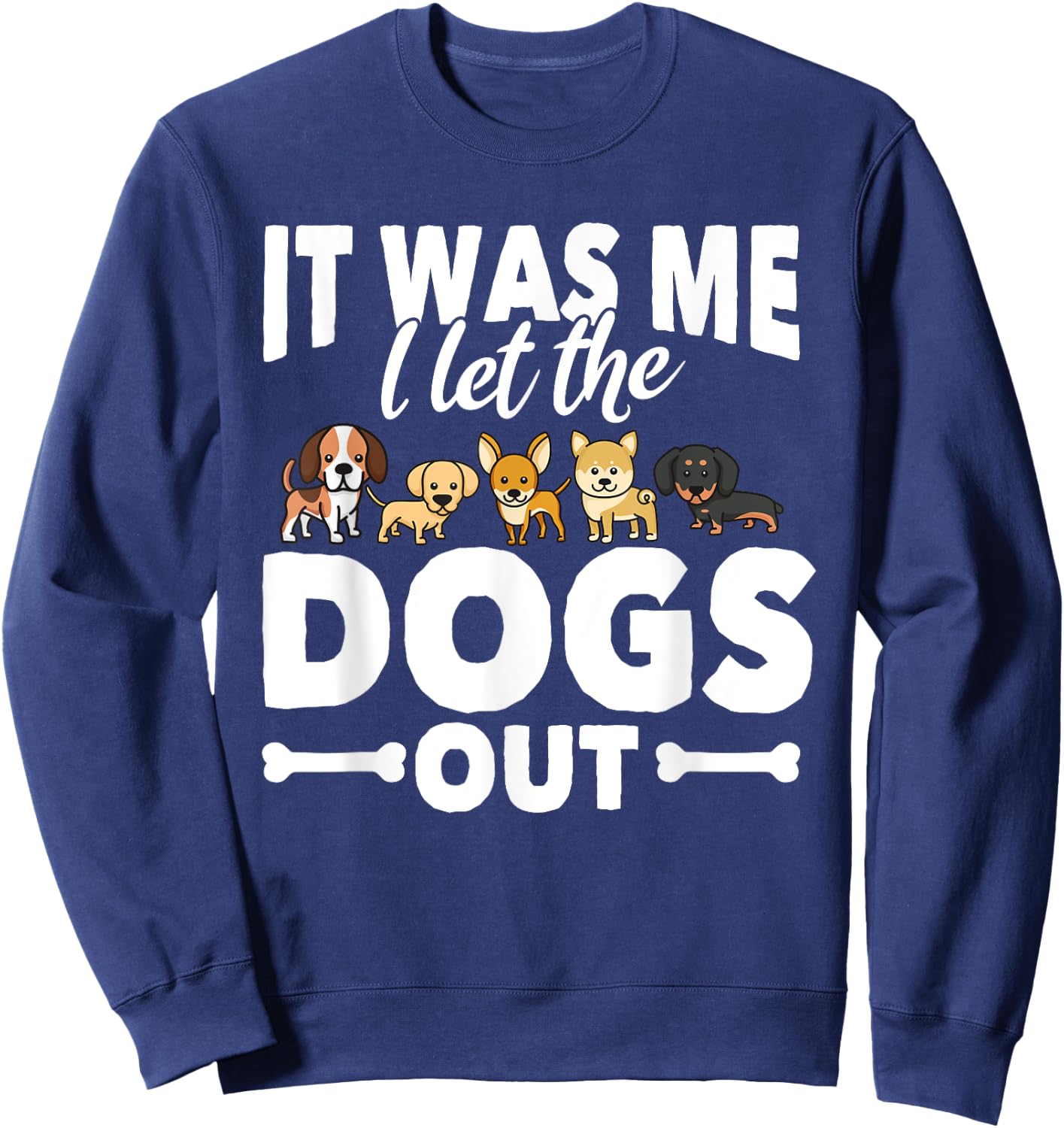 Funny Dog Gift Dog Owners Walking Women Kids Sweatshirt - Sweatshirt | Navy