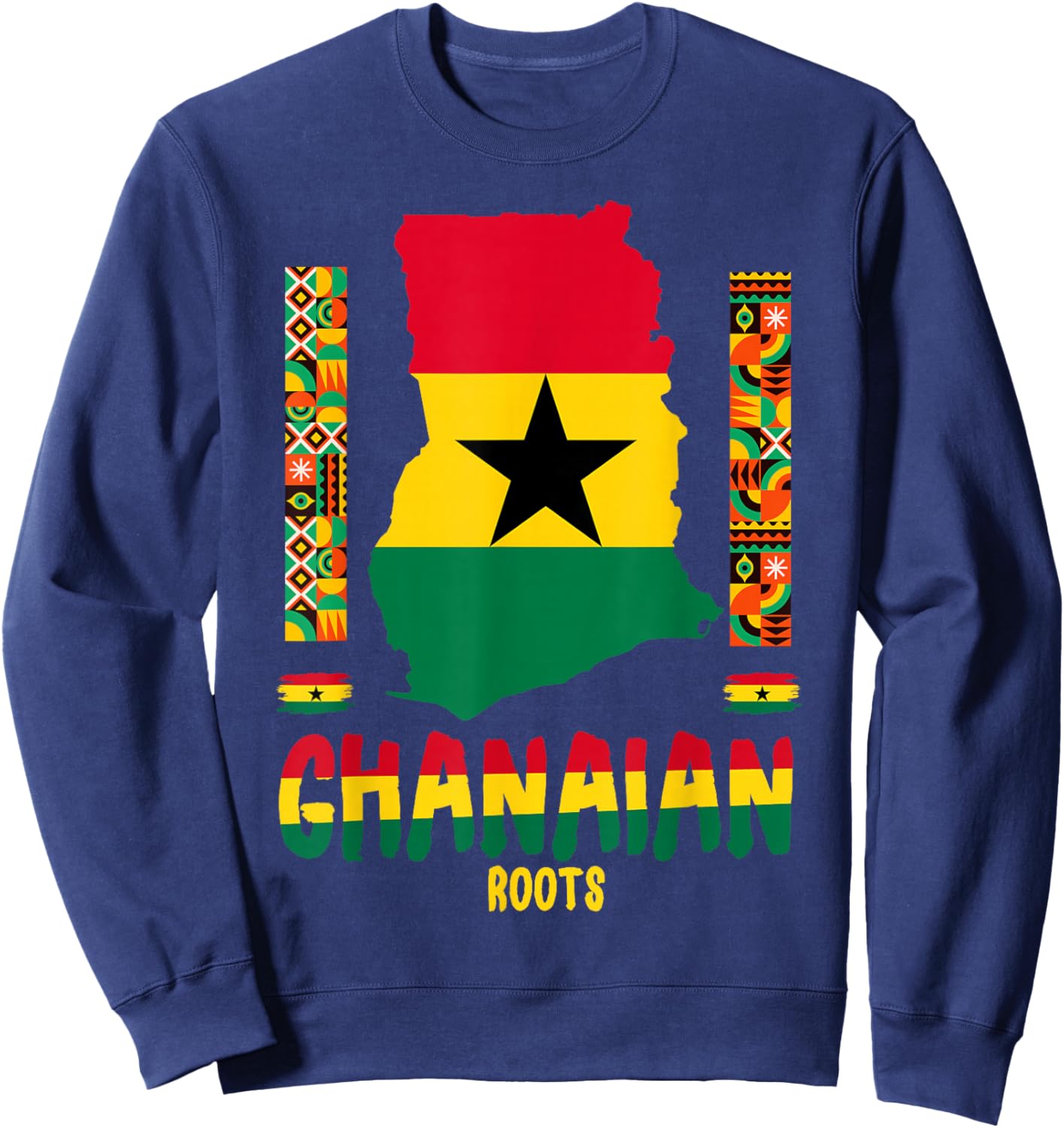 Ghanaian Roots Heritage Outfit Idea For Kids & Ghana Flag Sweatshirt - Sweatshirt | Navy