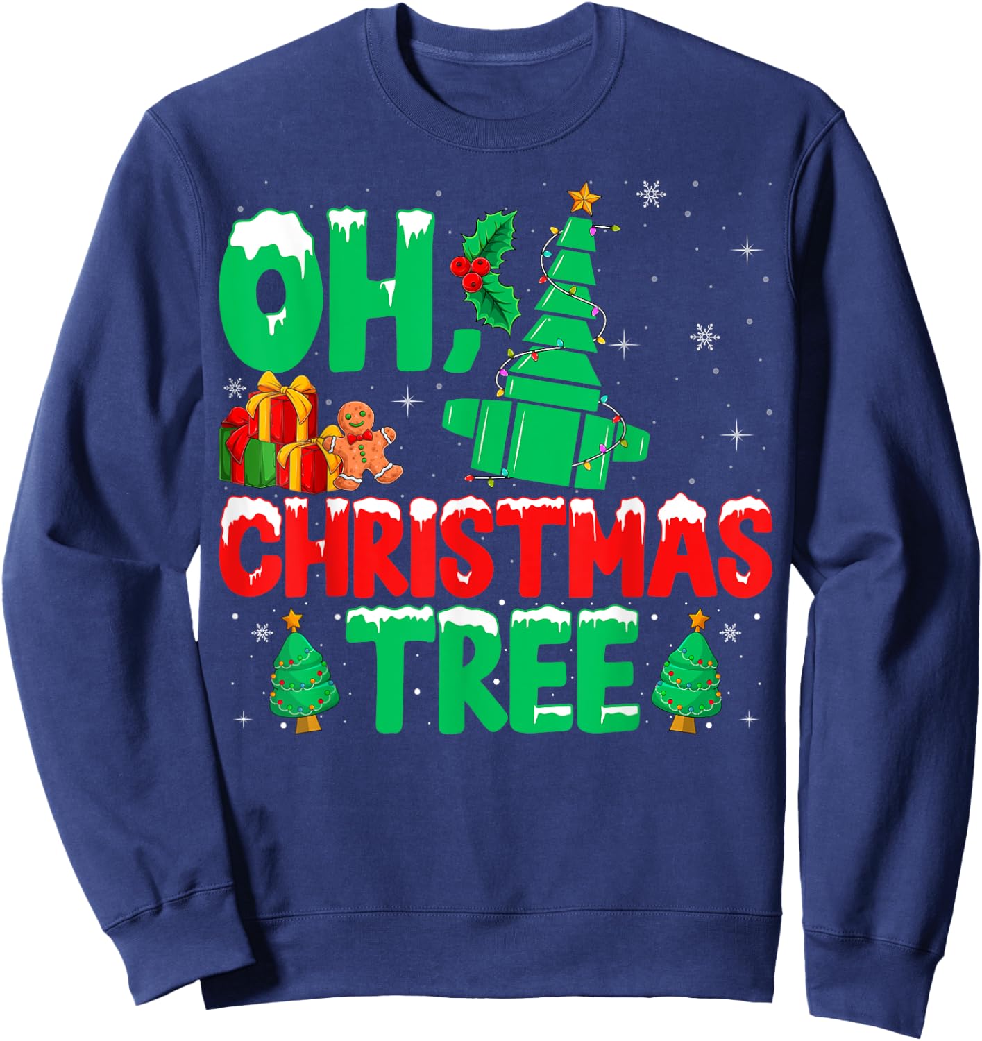 Oh Christmas Tree Xmas Pulmonology Respiratory Therapist Sweatshirt - Sweatshirt | Navy