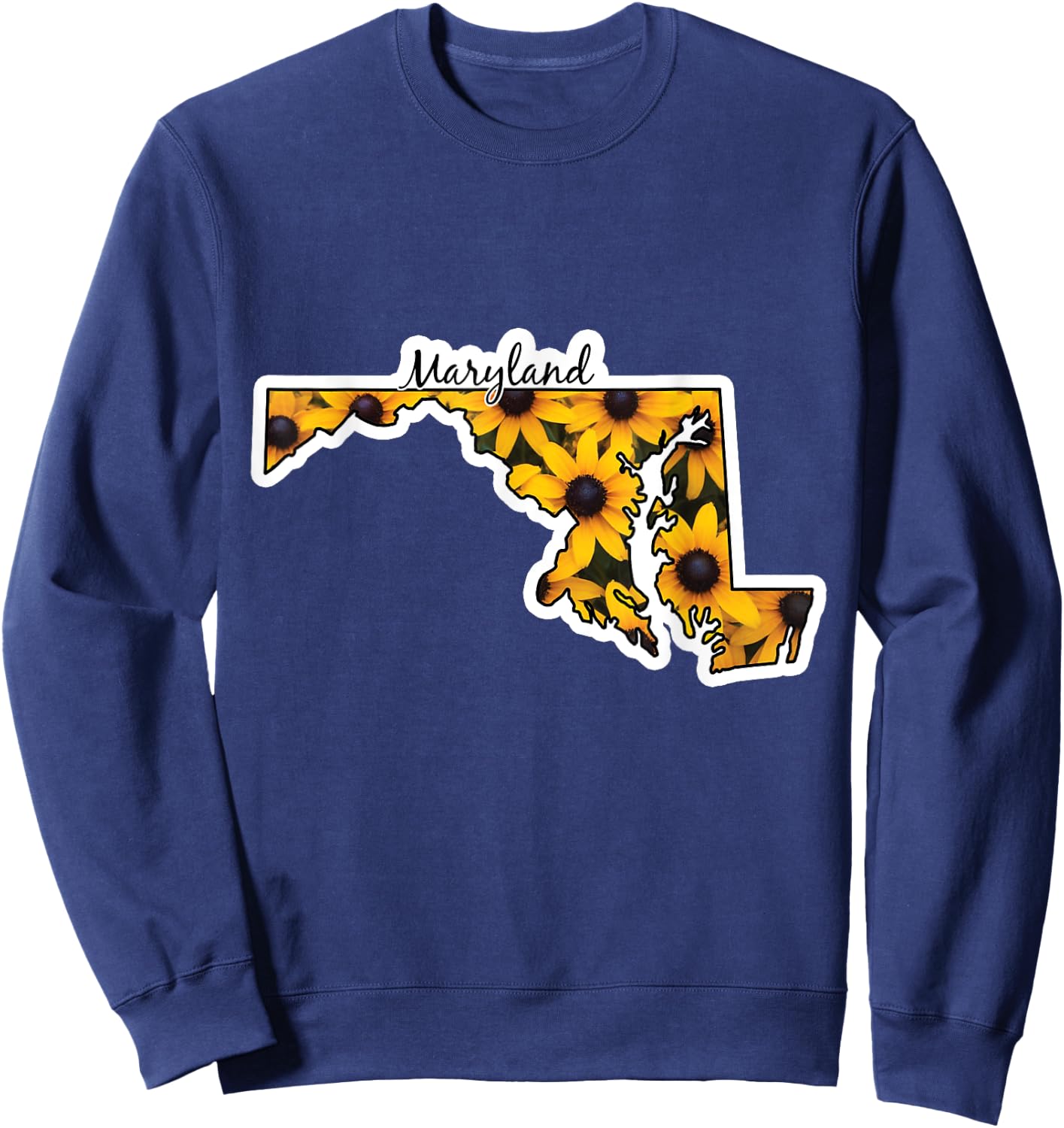 The Black Eyed Susan, Official Flower of Maryland Sweatshirt - Sweatshirt | Navy