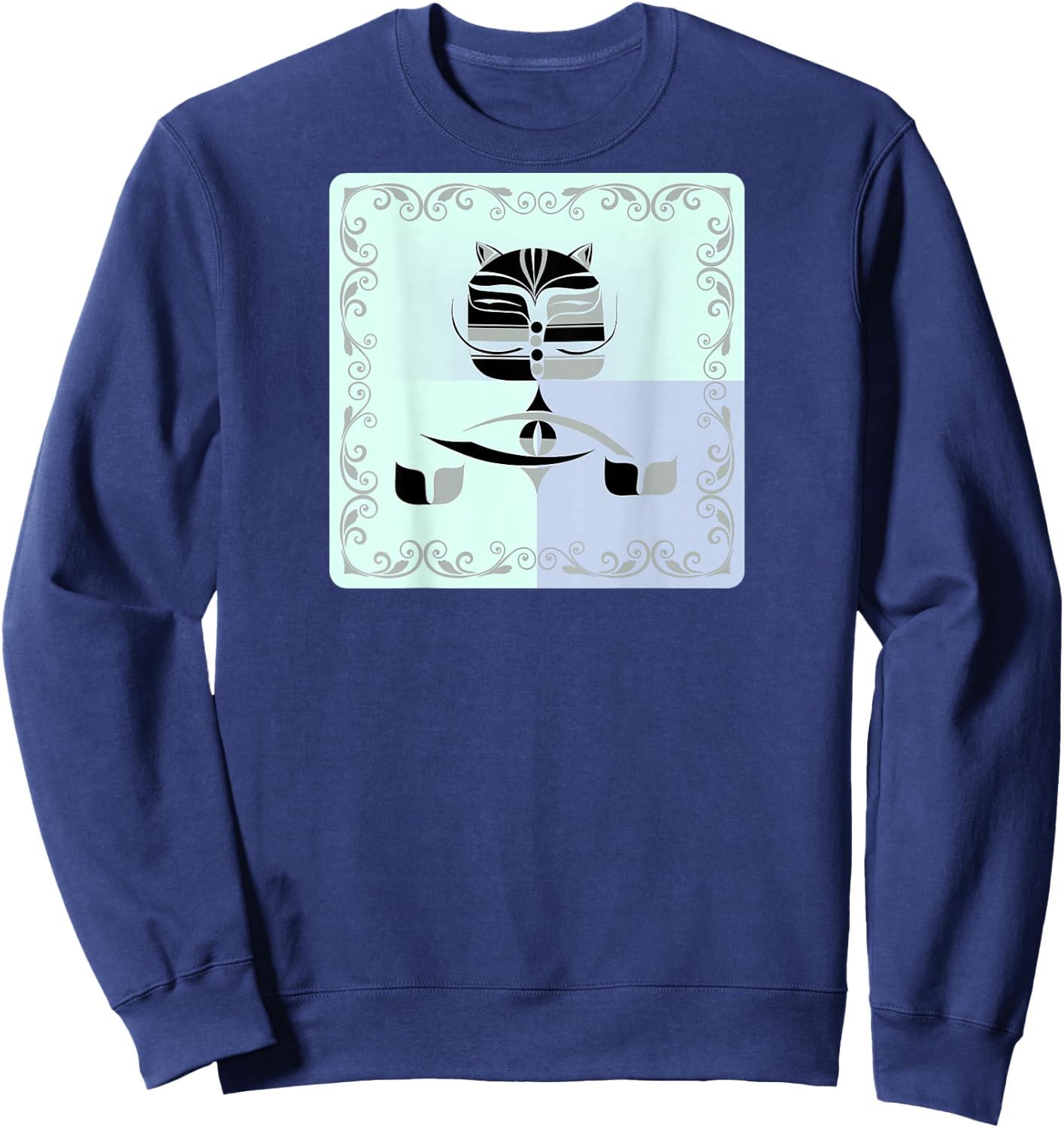 Cat Split Block Sweatshirt - Sweatshirt | Navy
