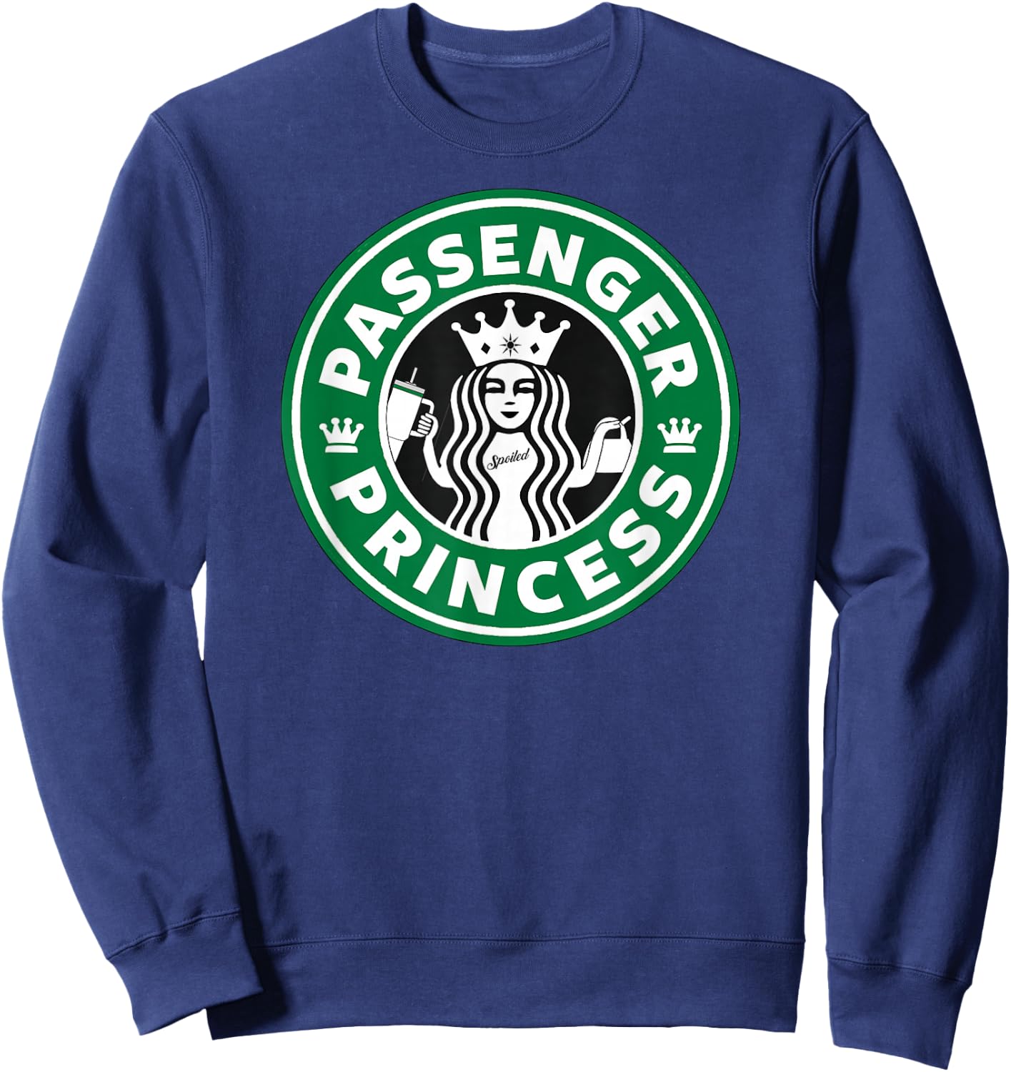 Passenger Princess for Girls Cute Passenger Seat Rider Sweatshirt - Sweatshirt | Navy