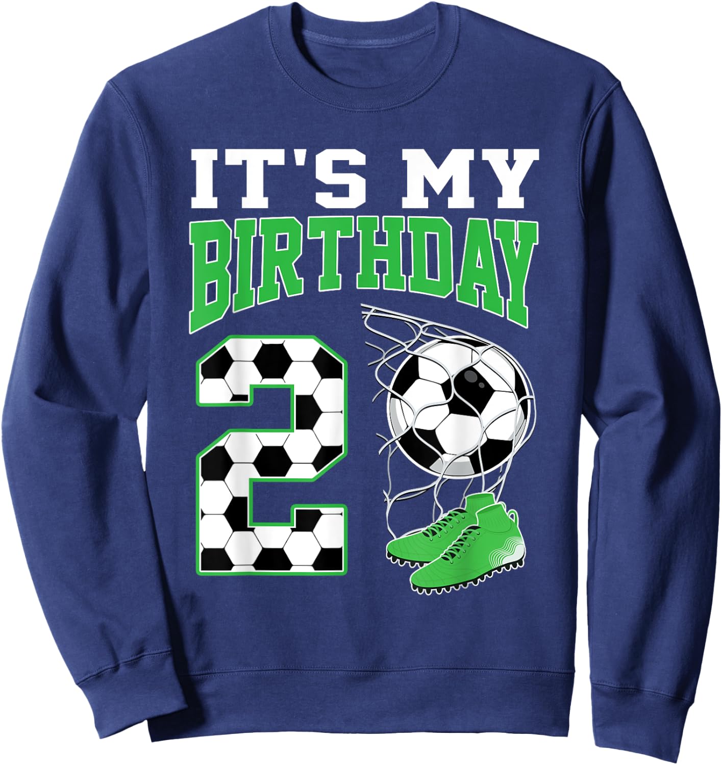 It's My 2nd Birthday Soccer Party 2 Year Old Boy Sweatshirt - Sweatshirt | Navy