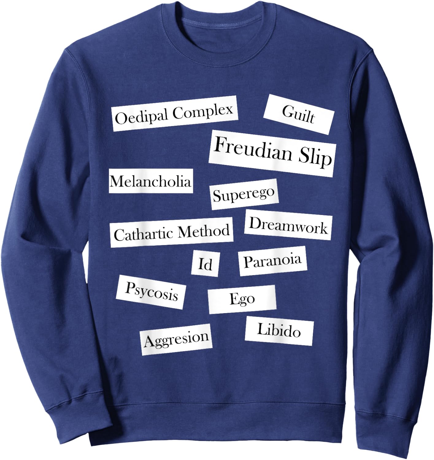 Freudian Slip DIY Halloween Costume Psychology Psychologist Sweatshirt - Sweatshirt | Navy