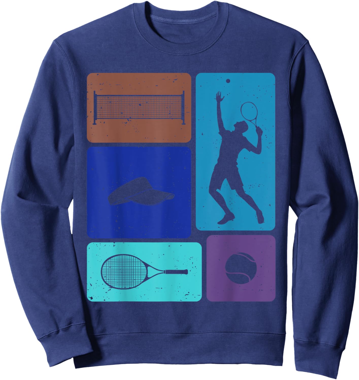 Funny Lawn Tennis Player Ball And Racket Net Game Enthusiast Sweatshirt - Sweatshirt | Navy