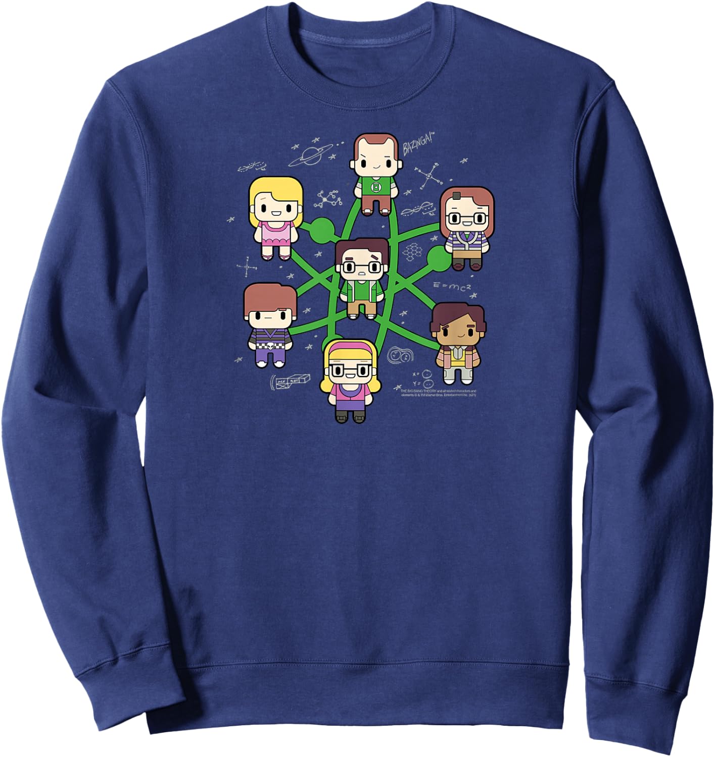 The Big Bang Theory Atom Character Cartoons TV Show Sweatshirt - Sweatshirt | Navy