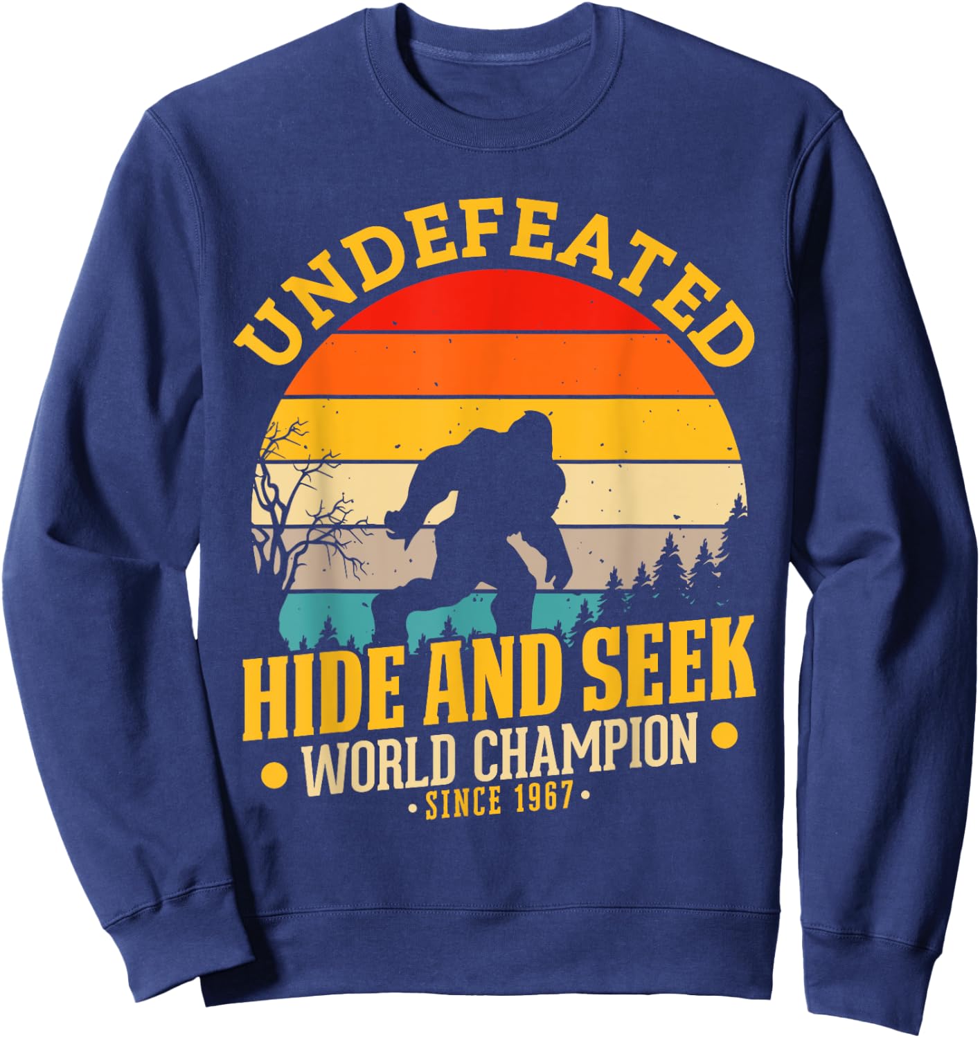Vintage Bigfoot Undefeated Hide And Seek Champion Sweatshirt - Sweatshirt | Navy