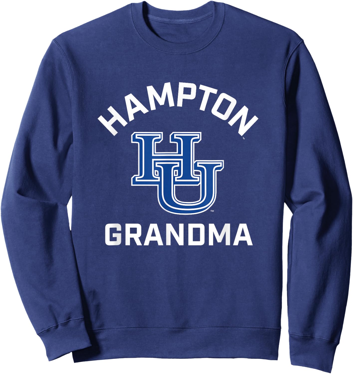 Hampton University Pirates Arched Grandma Sweatshirt - Sweatshirt | Navy