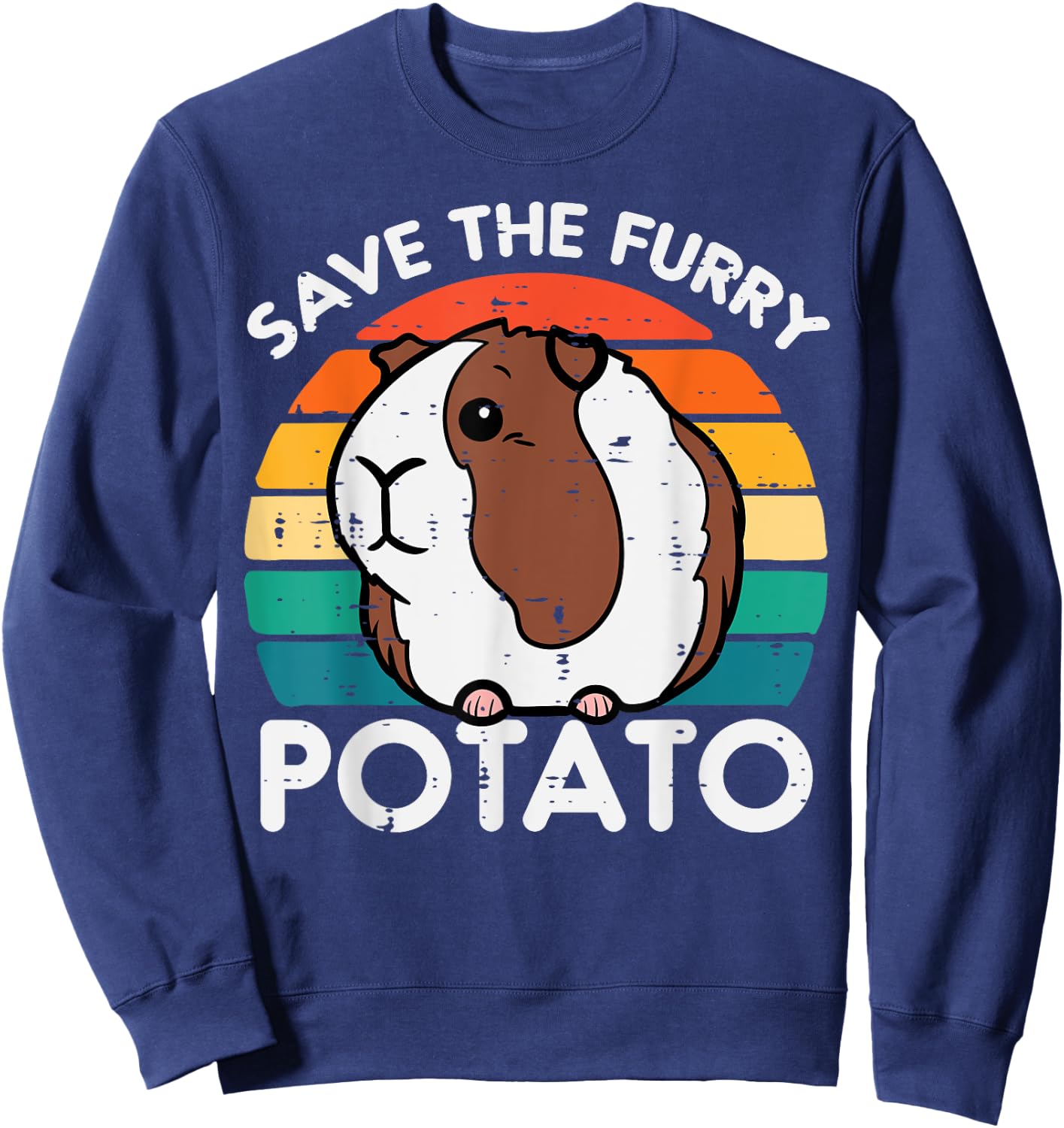 Guinea Pig Save Furry Potato Cavy Pet Owner Women Kids Men Sweatshirt - Sweatshirt | Navy