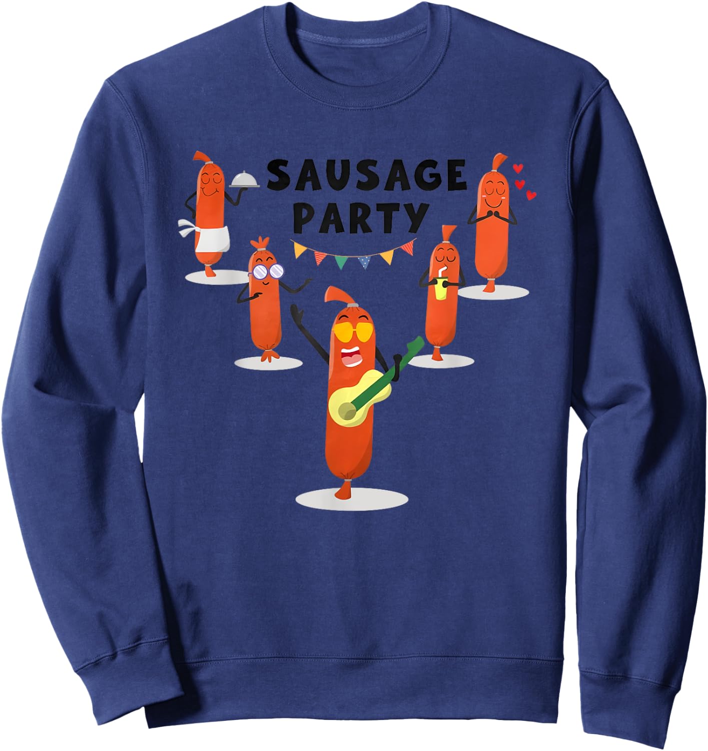 Sausage Fest Sausage Party Graphic Funny sausage Sweatshirt - Sweatshirt | Navy