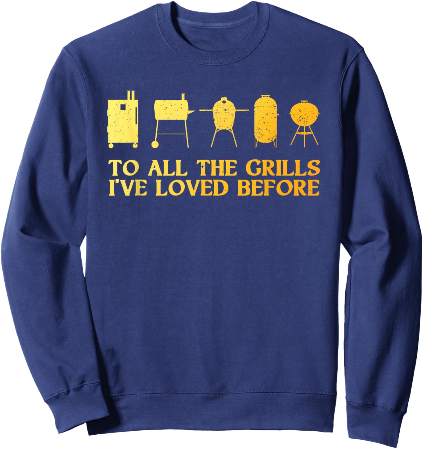 Funny Grilling Art Dad Barbecue Meat Smoking BBQ Sweatshirt - Sweatshirt | Navy