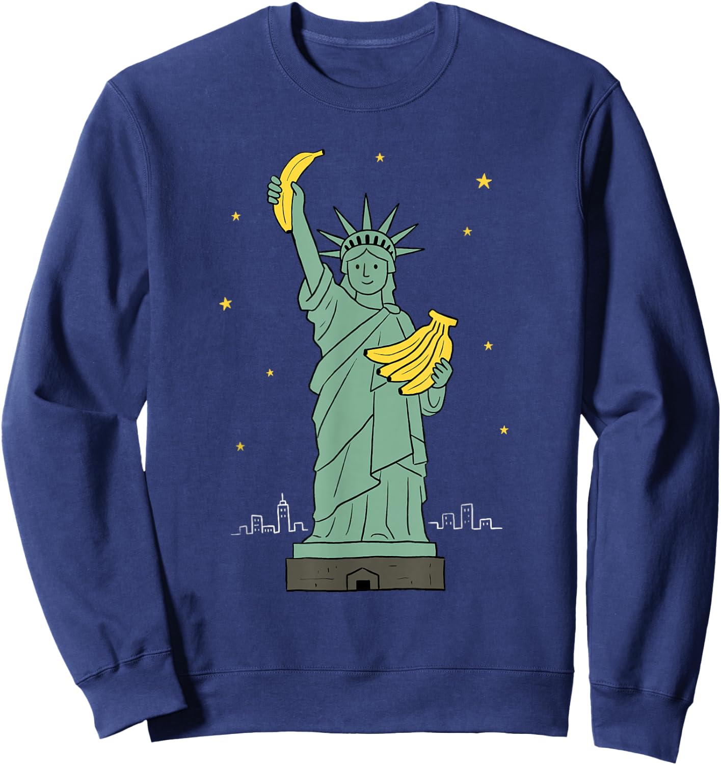 Retro Banana Novelty Funny Banana Sweatshirt - Sweatshirt | Navy