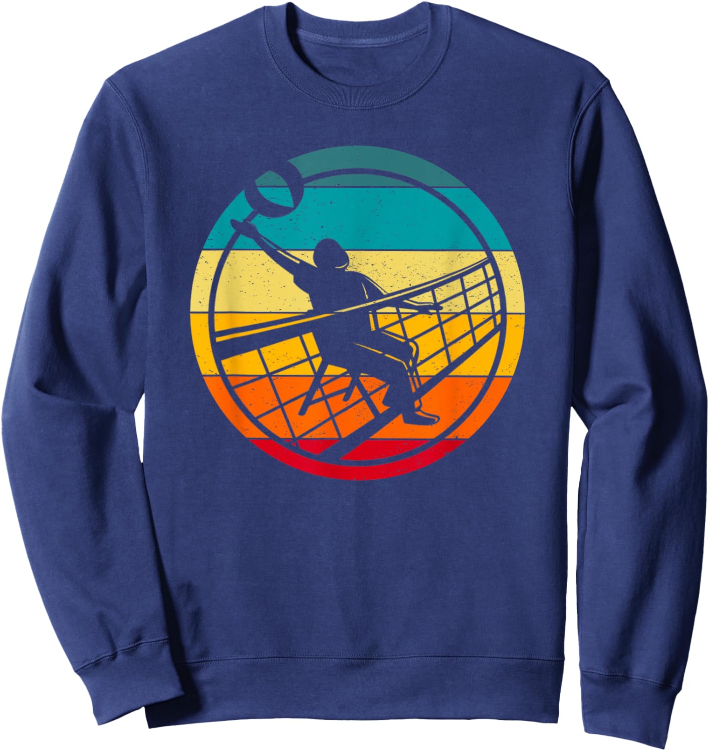 Retro Vintage Volleyballer Design Chair Volleyball Sweatshirt - Sweatshirt | Navy