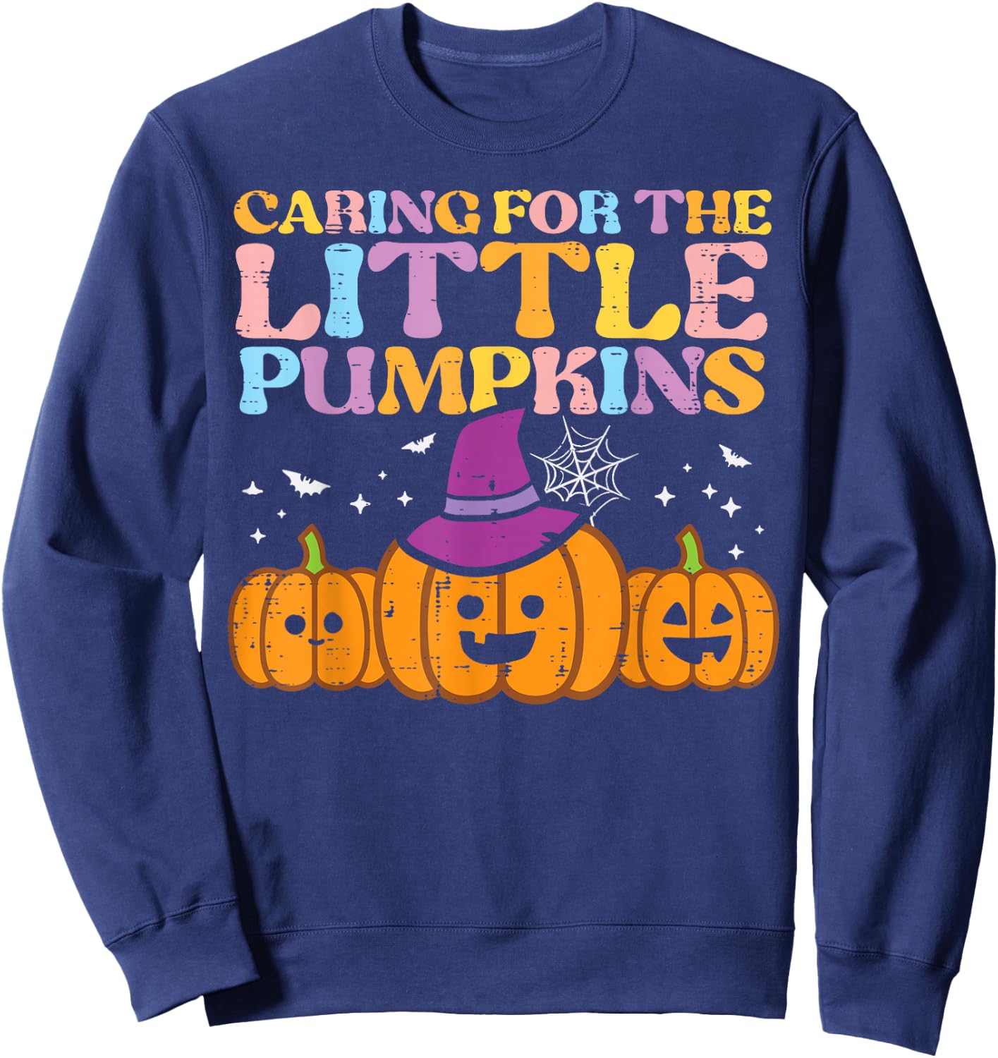 Halloween Nurse Caring Little Pumpkins Nicu Costume Women Sweatshirt - Sweatshirt | Navy