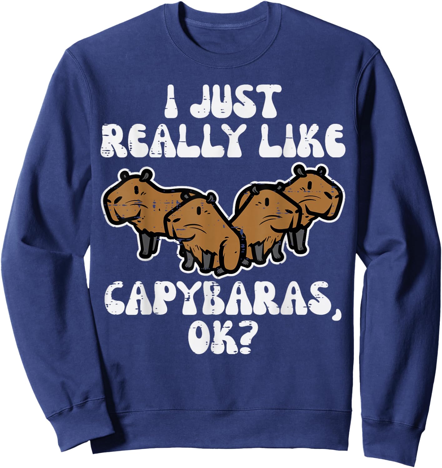 Just Really Like Capybaras Ok Capy Women Girls Kid Youth Men Sweatshirt - Sweatshirt | Navy