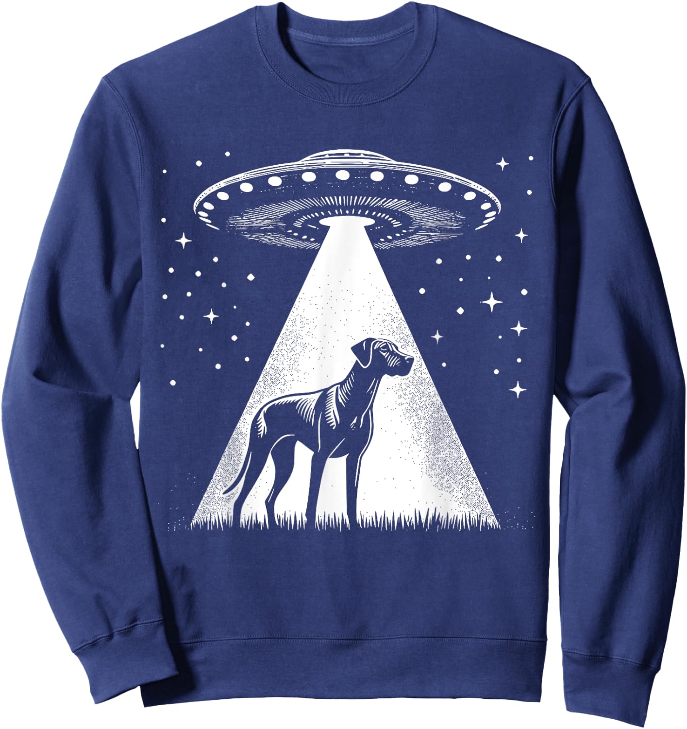 Rhodesian Ridgeback Mom Dad Dog - Funny Alien UFO Sweatshirt - Sweatshirt | Navy
