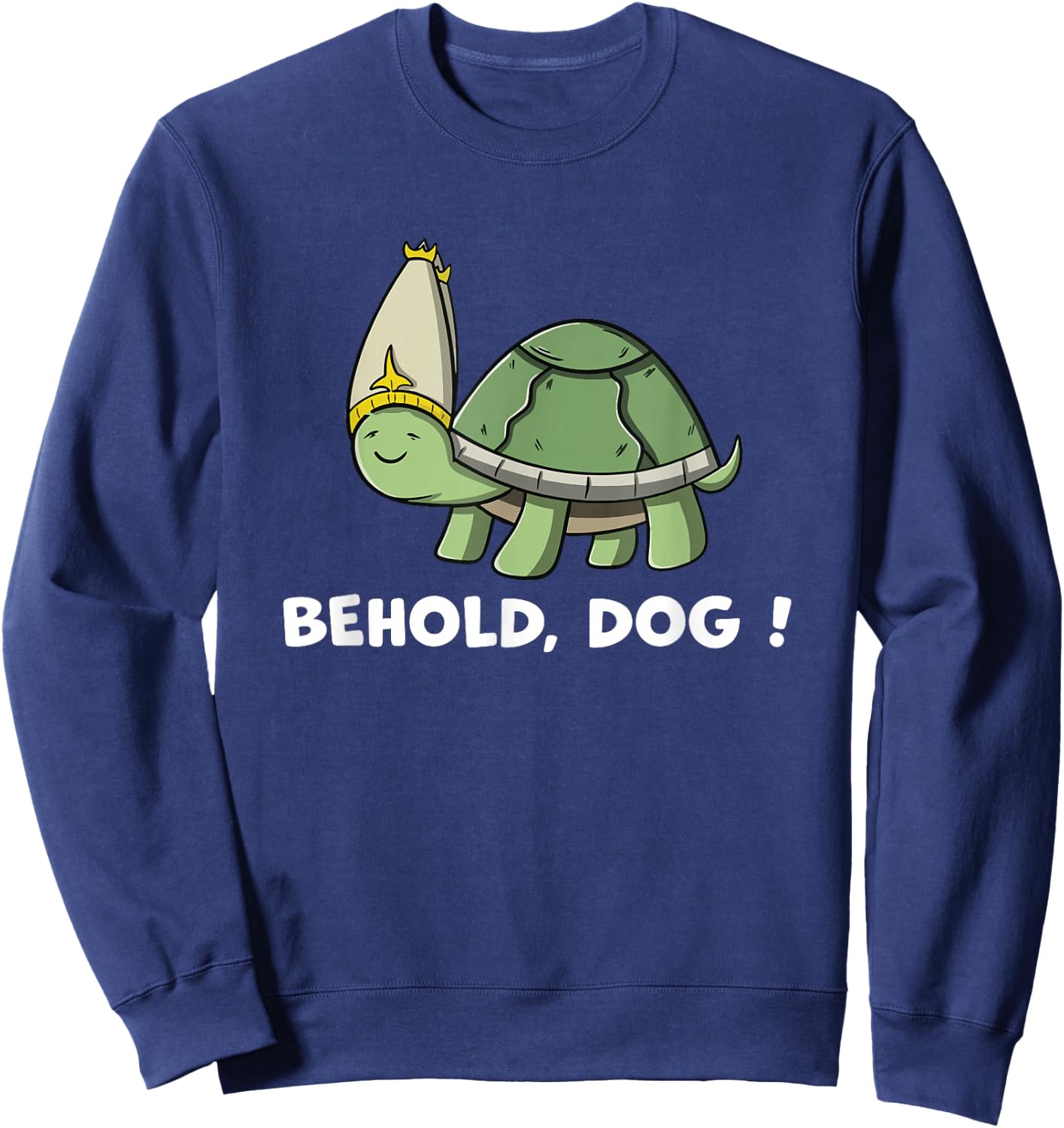 Behold Dog Turttle Art Gaming Turtle Wearing A Priest Hat Men Women Girls Kids Sweatshirt - Sweatshirt | Navy