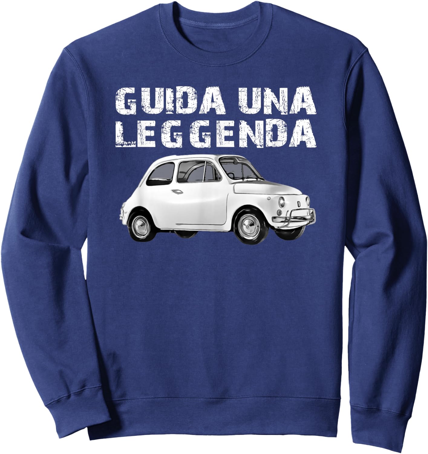 DOMI Fiat 500 Classic , Black, Small, Short Sleeve Sweatshirt - Sweatshirt | Navy