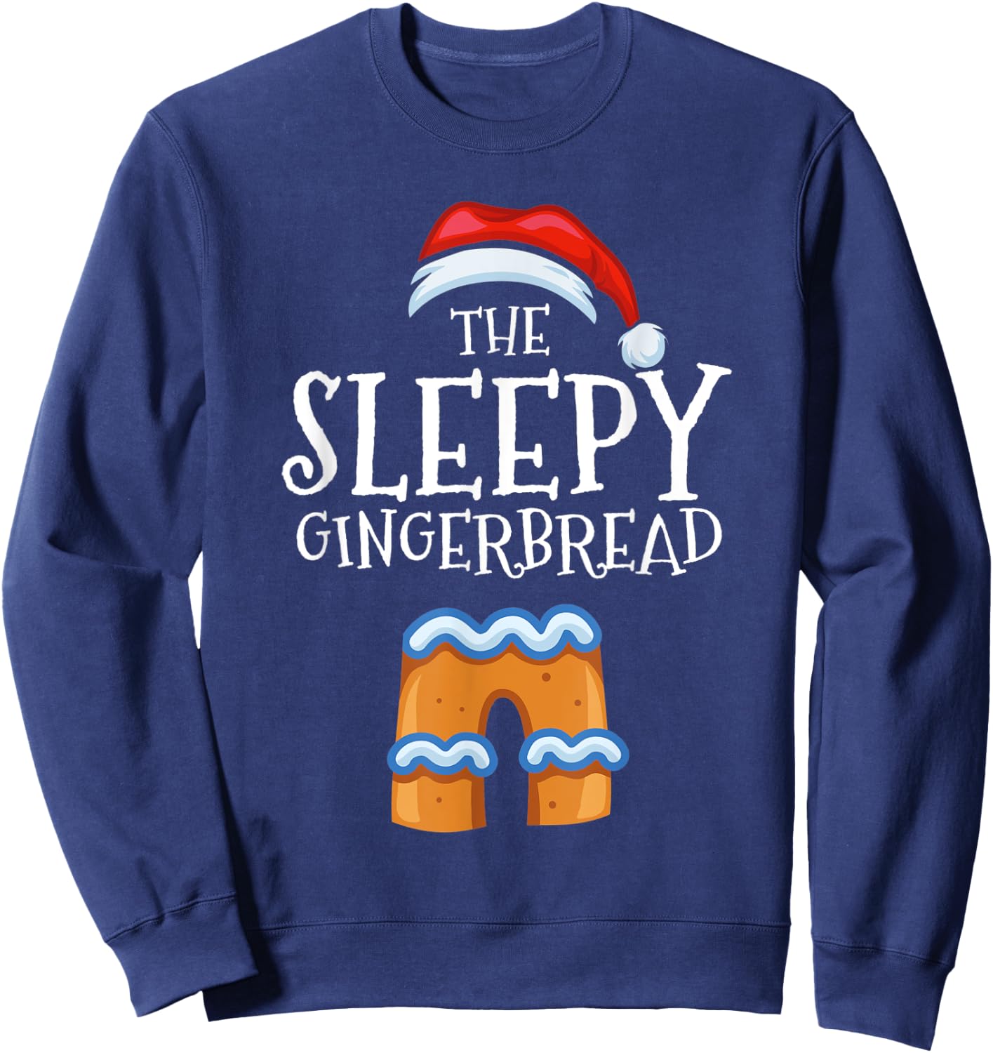 Sleepy Gingerbread Family Matching Group Christmas Gift Sweatshirt - Sweatshirt | Navy