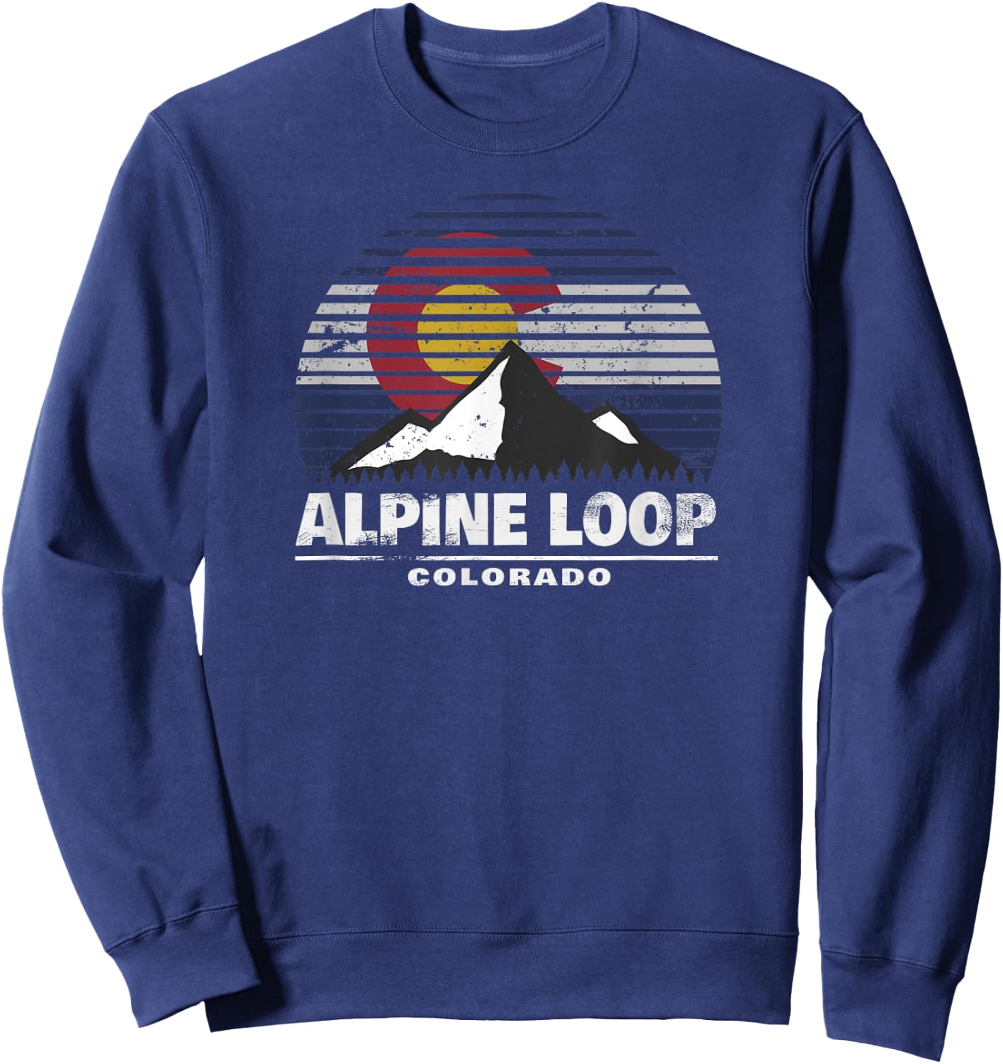 Alpine Loop Colorado Flag - Rocky Mountain Off Road 4x4 Sweatshirt - Sweatshirt | Navy