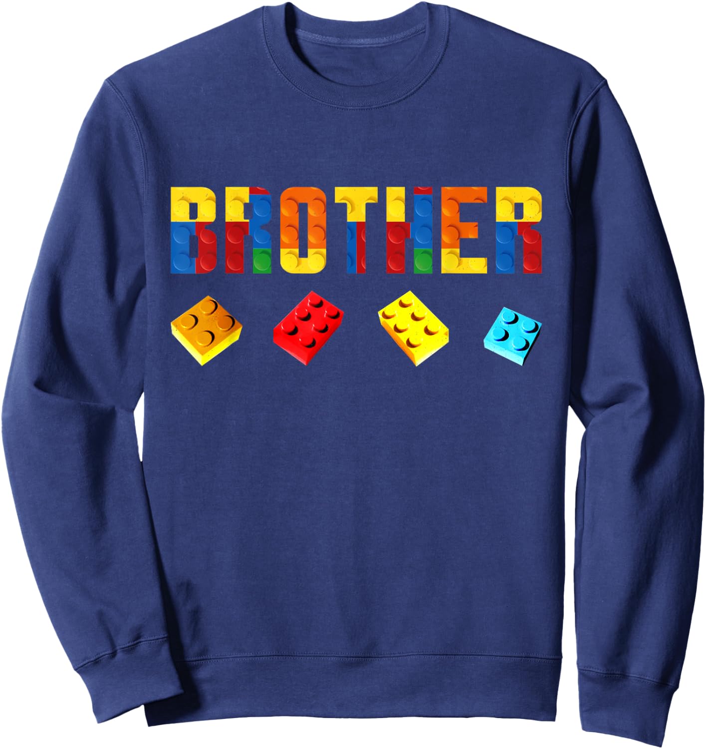 Brother Master Builder Building Blocks Birthday Family Boys Sweatshirt - Sweatshirt | Navy