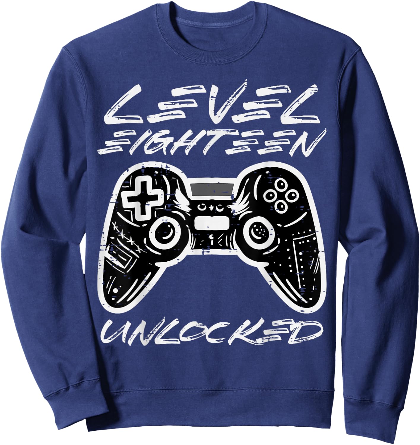 Level Eighteen Unlocked Gamer 18th Birthday Gaming Boys Men Sweatshirt - Sweatshirt | Navy