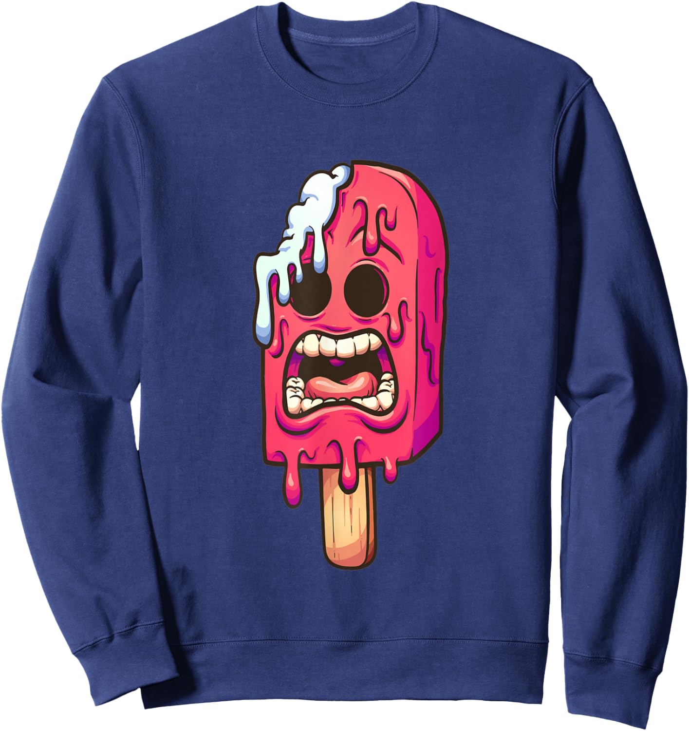 Melting zombie ice popsicle Halloween costume Gifts Sweatshirt - Sweatshirt | Navy