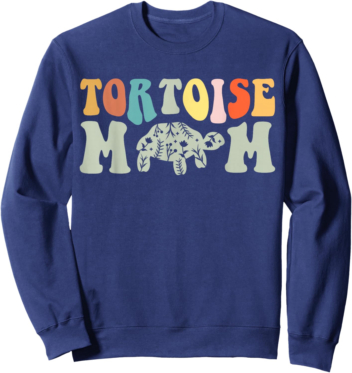 RoyalTees : Women's Tortoise Mom - Black, Small, Short Sleeve Sweatshirt - Sweatshirt | Navy