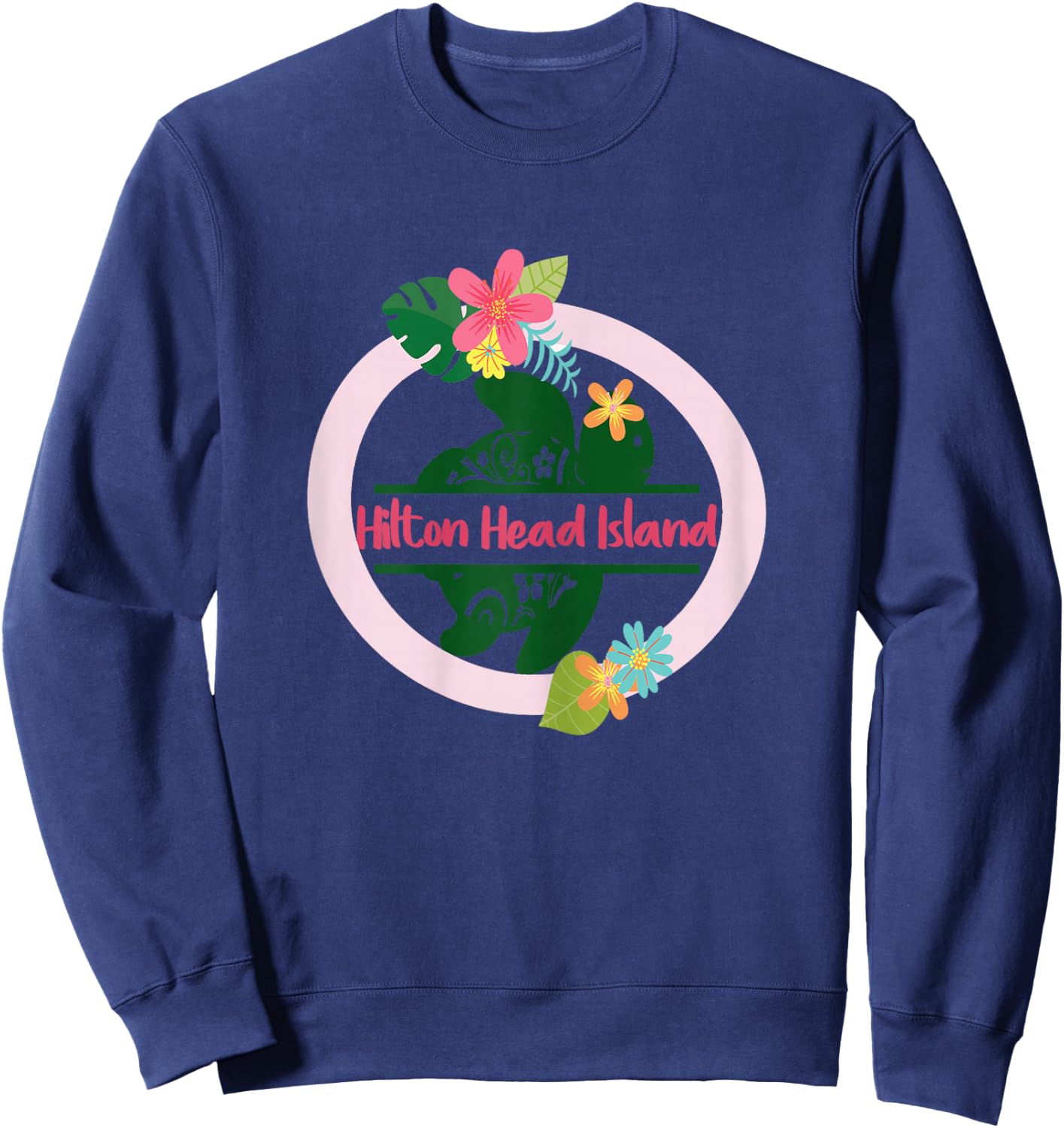 Hilton Head Island SC Girls Sea Turtle Shirts Beach Vacation Sweatshirt - Sweatshirt | Navy