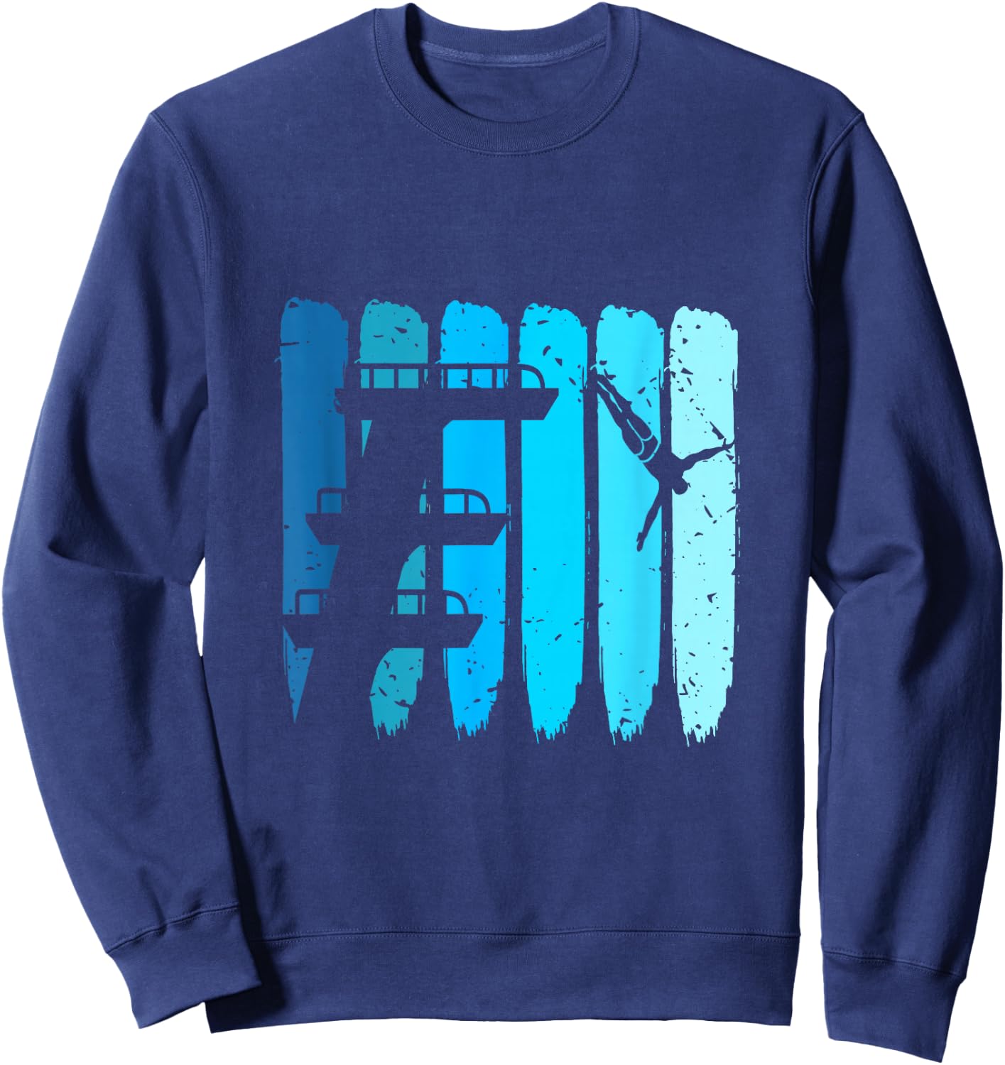 Springboard Diving Retro Platform Diver Springboard Diver Sweatshirt - Sweatshirt | Navy